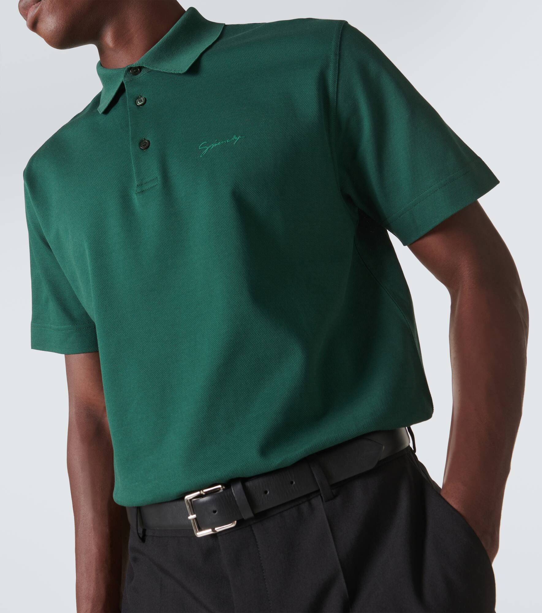 Cotton piqué polo shirt - 5