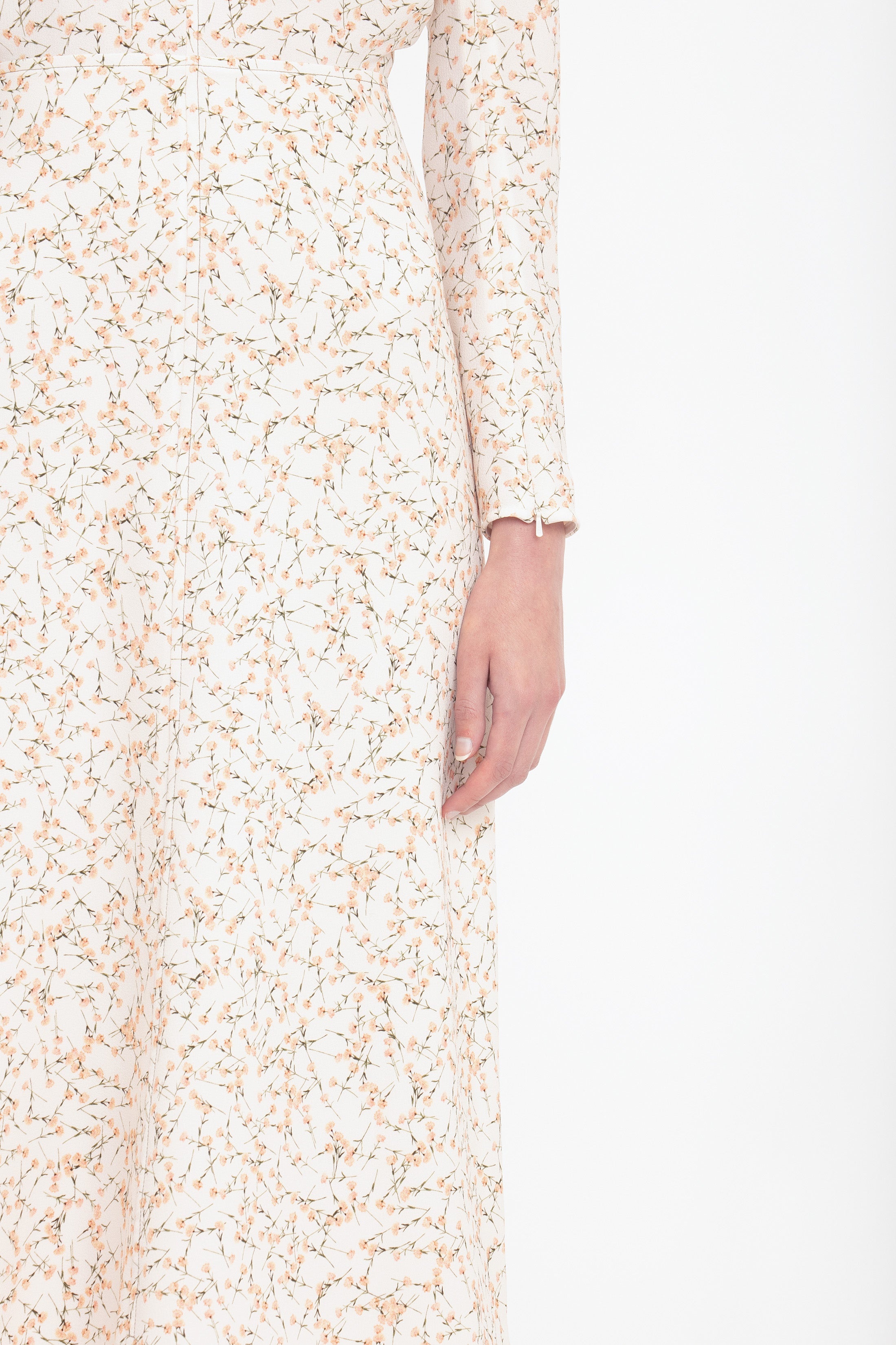 Long Sleeve Dolman Midi Dress In Floral Ovation Peach - 5