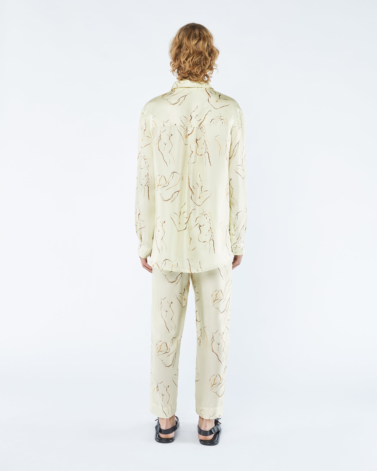 JARI - Twill silk shirt - Line drawing - 4