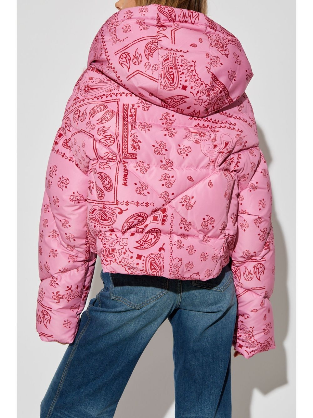 paisley print down jacket - 4