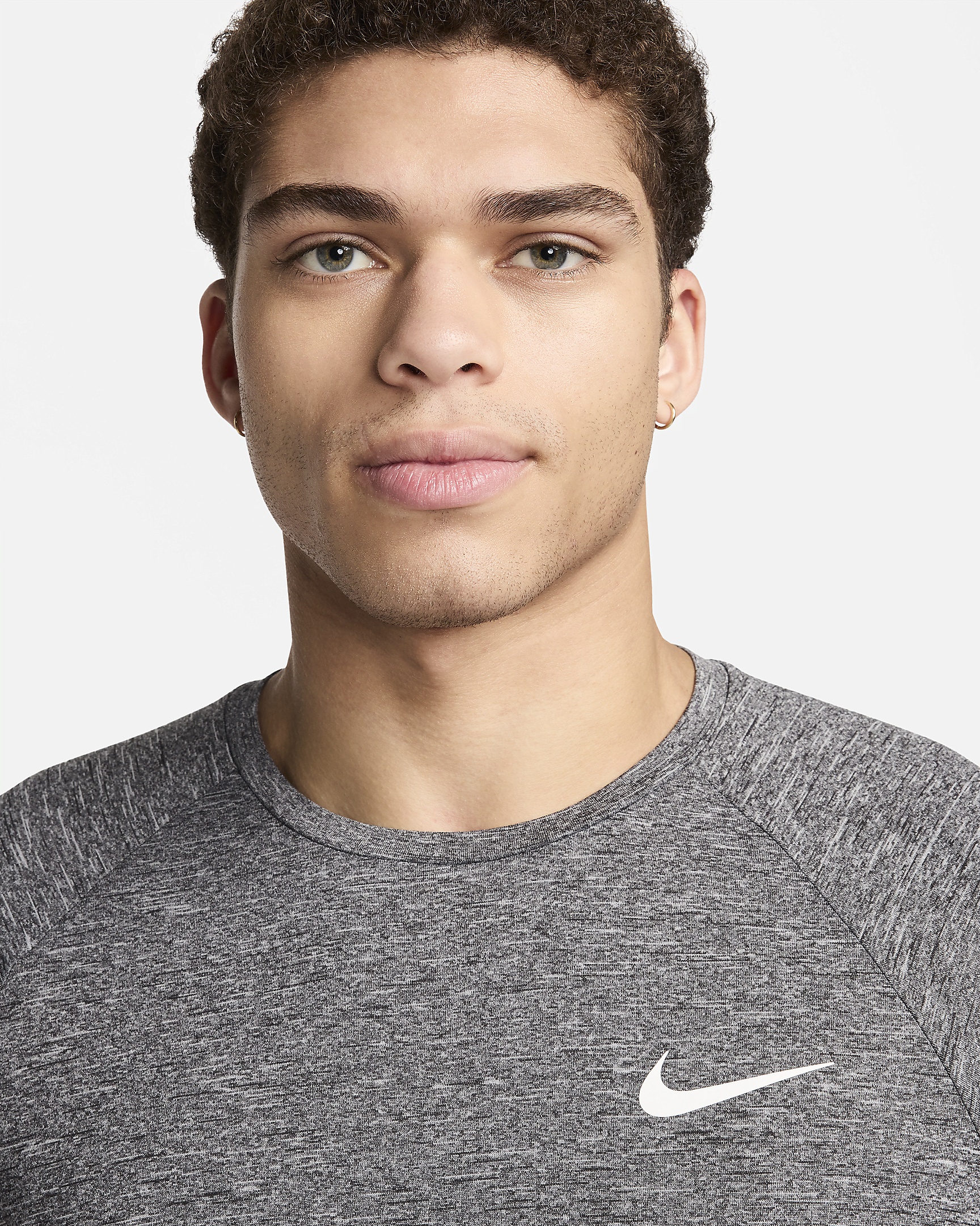 Nike Men's Heathered Short-Sleeve Hydroguard Swim Shirt - 3