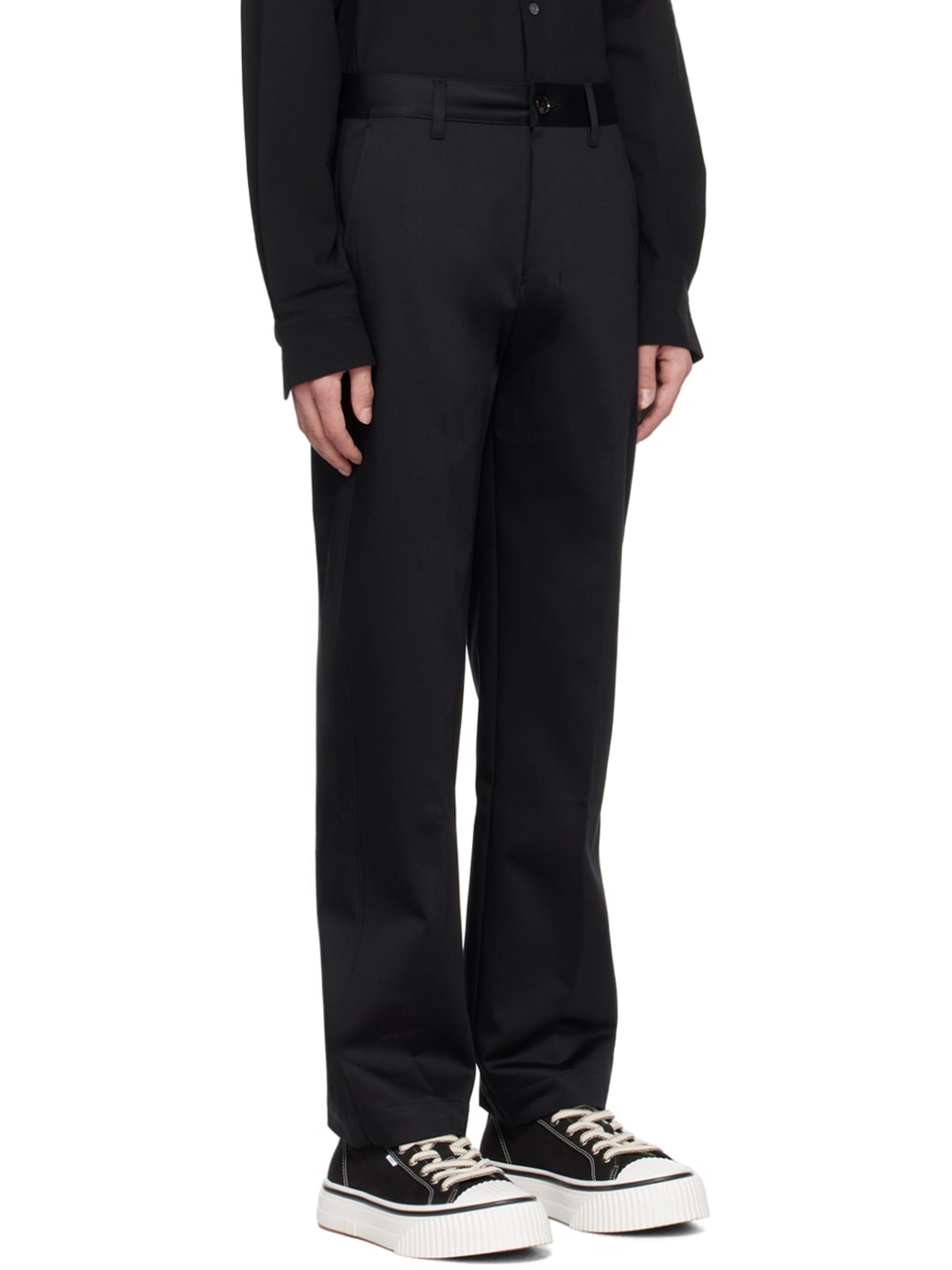 Black Button-Fly Trousers - 2