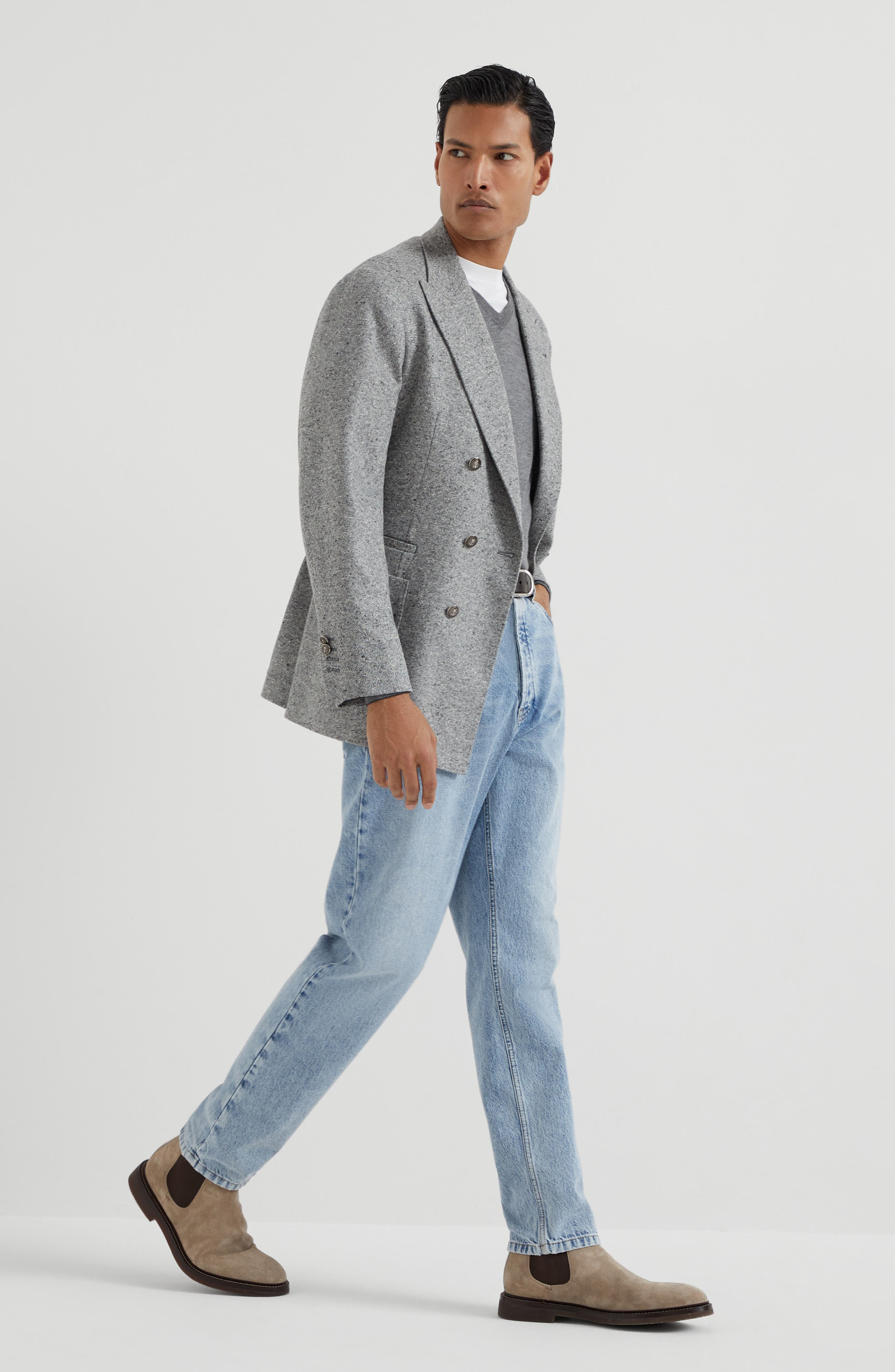 Brunello Cucinelli Cashmere and silk sweater in Dark Grey at Nordstrom - 6