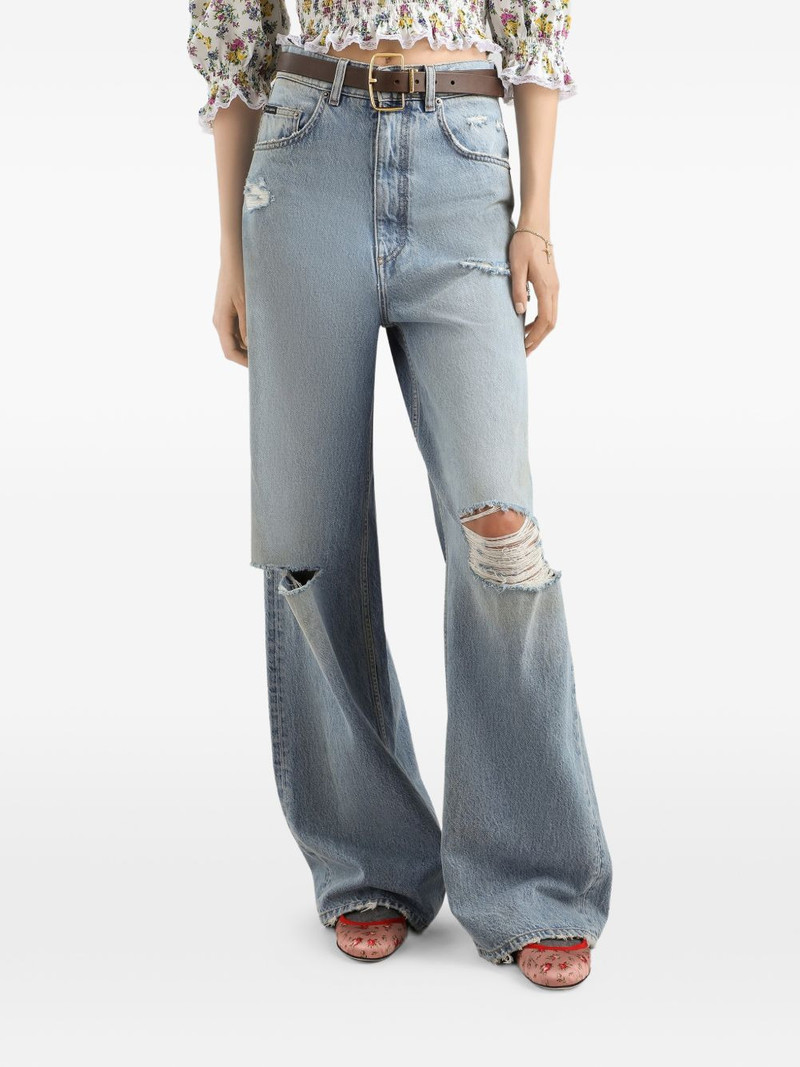 distressed wide-leg jeans 4
