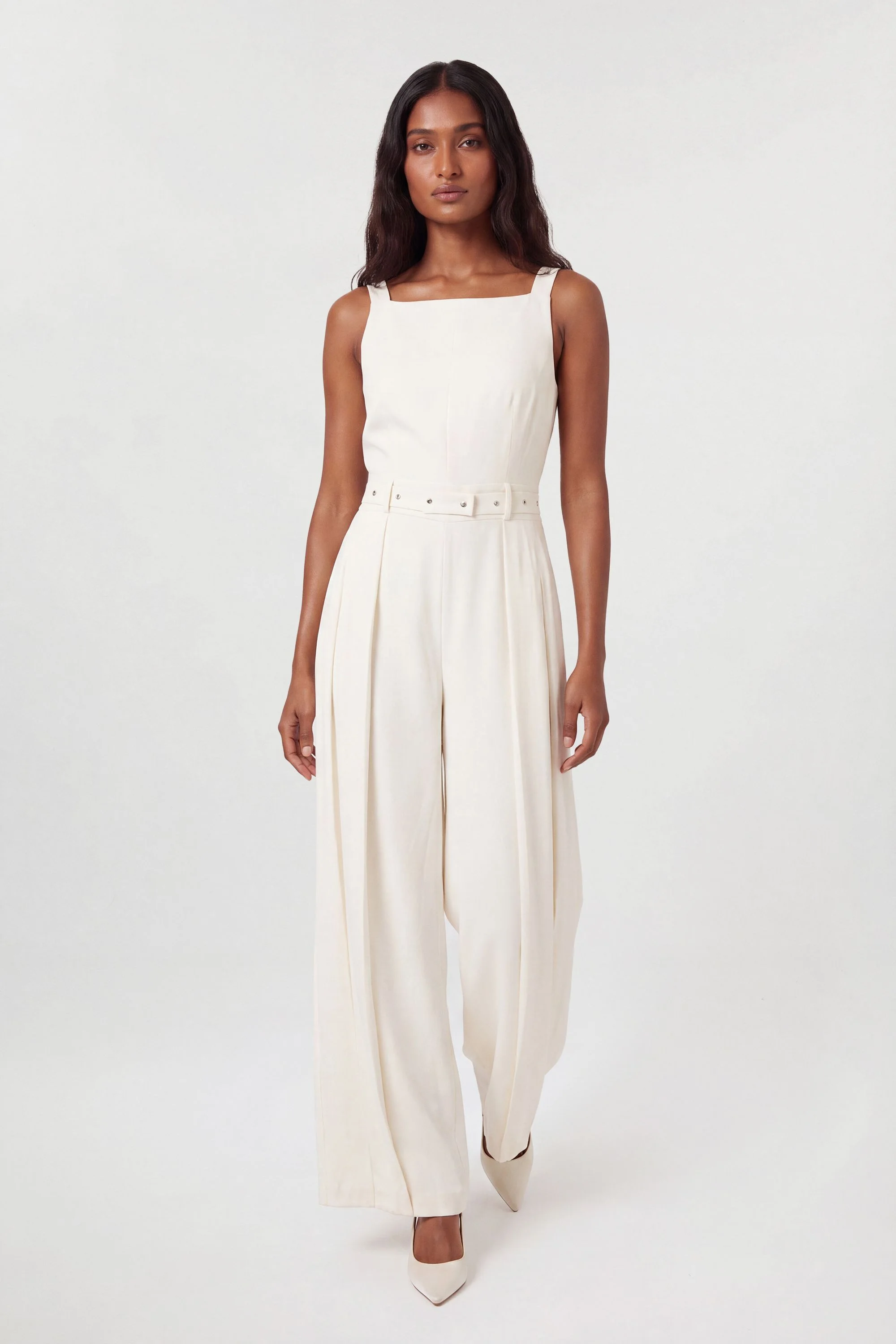 Tailored Crepe Pleated Kilt Jumpsuit - 1