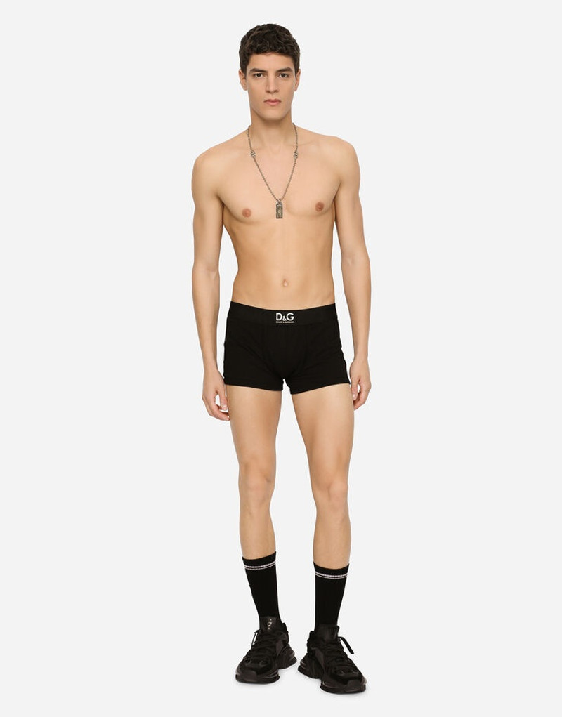 Dolce & Gabbana Two-way stretch cotton boxers with D&G patch outlook
