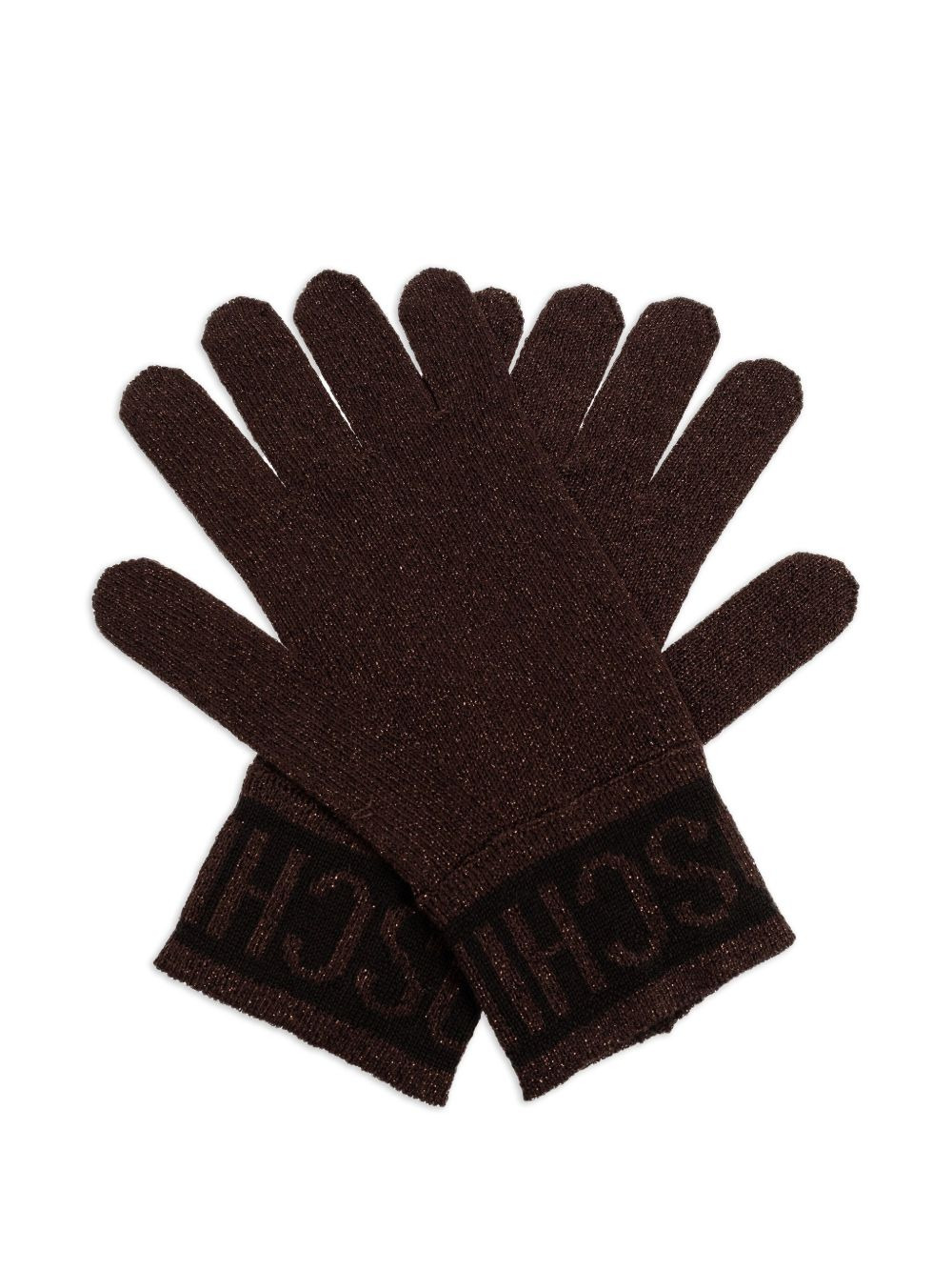 logo-detail glitter-effect gloves - 2