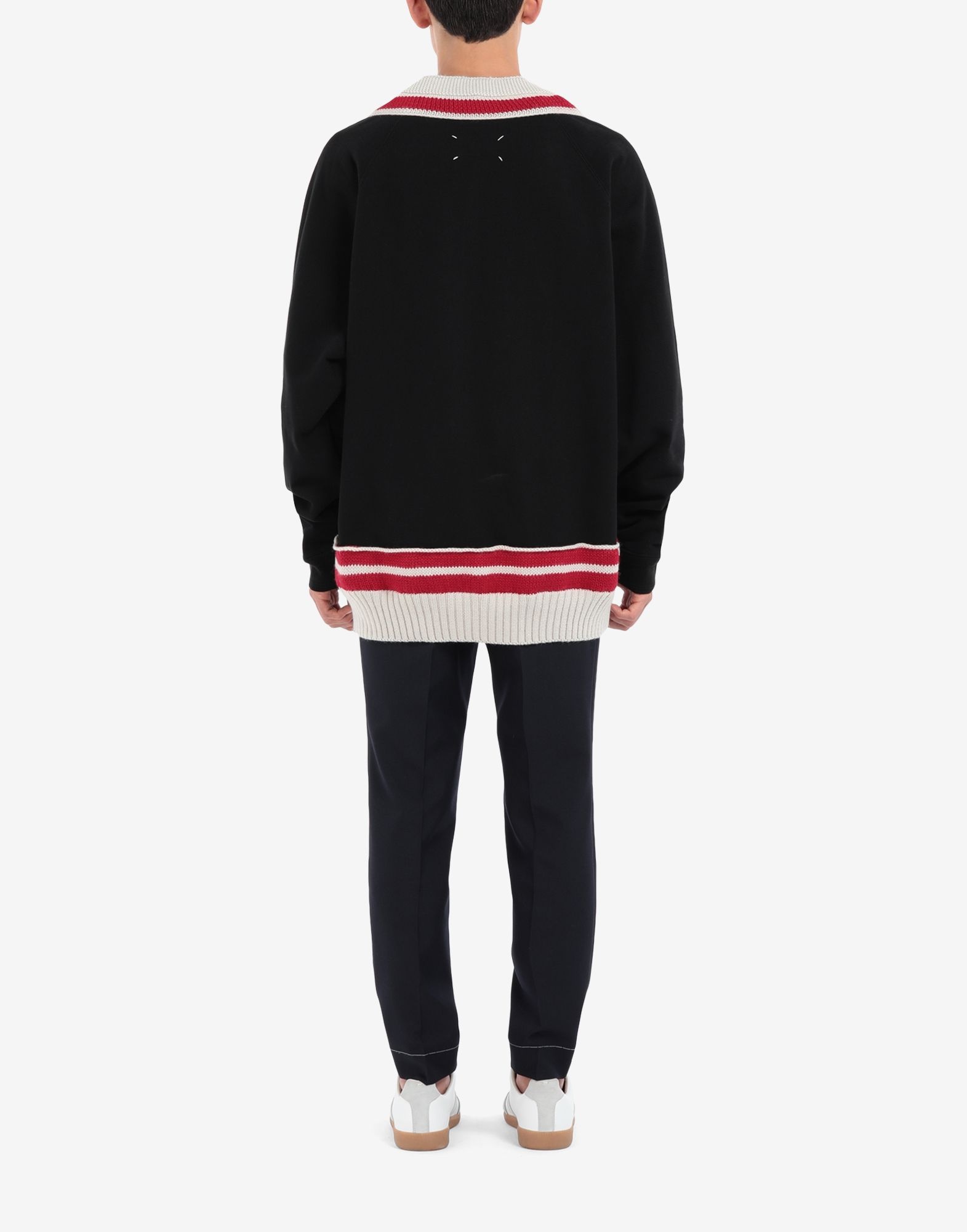 Oversized knit trim sweatshirt - 4