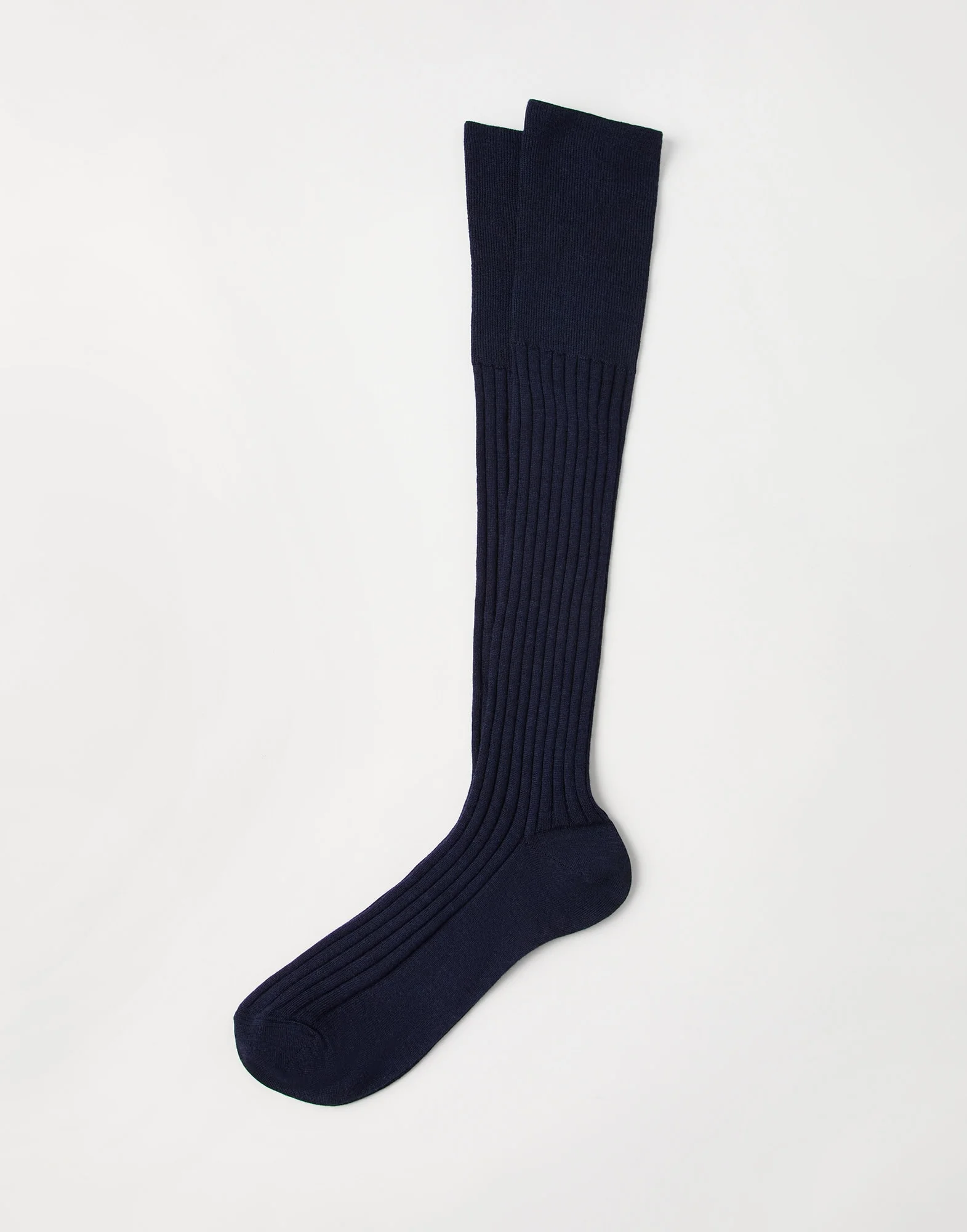 Virgin wool and cashmere rib knit socks - 1