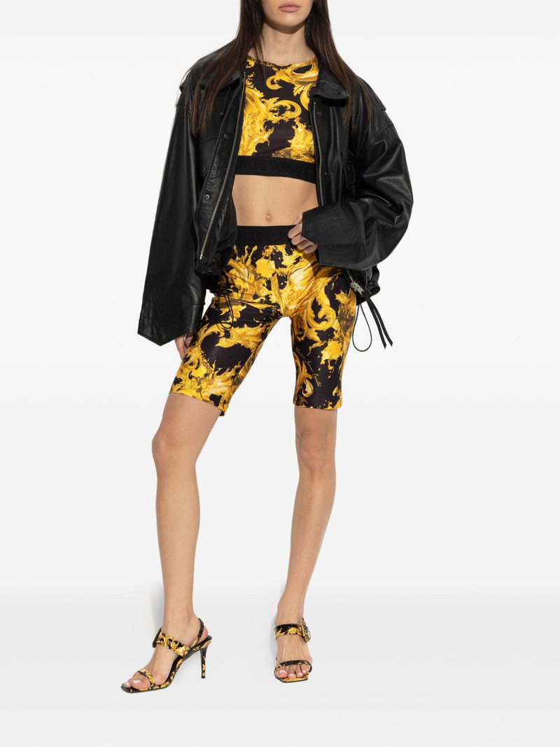 VERSACE JEANS COUTURE baroque-printed legging shorts outlook