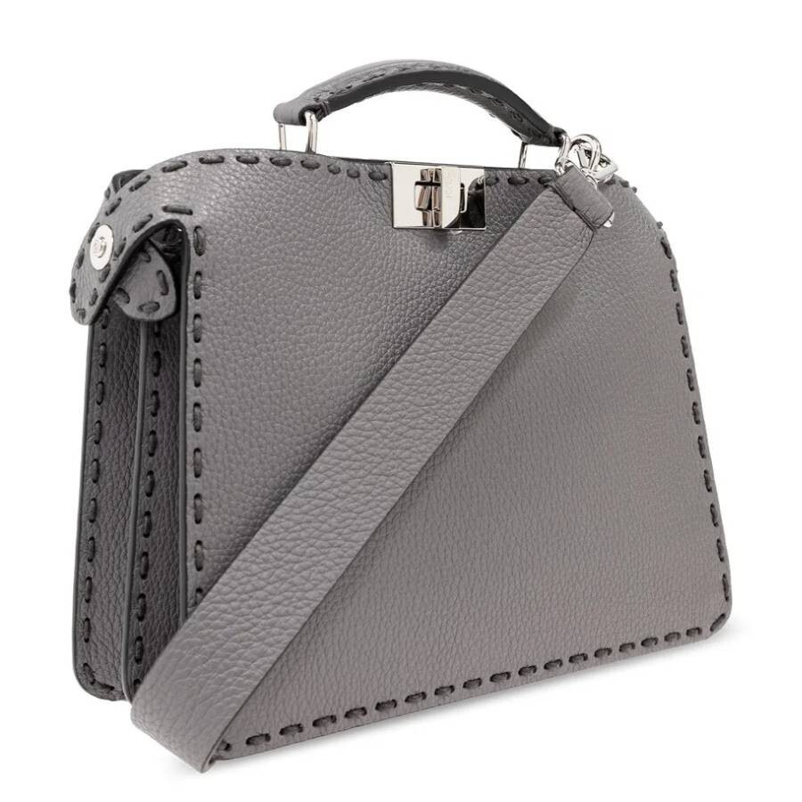 Fendi Iconic Twist Lock Leather Bag - 2