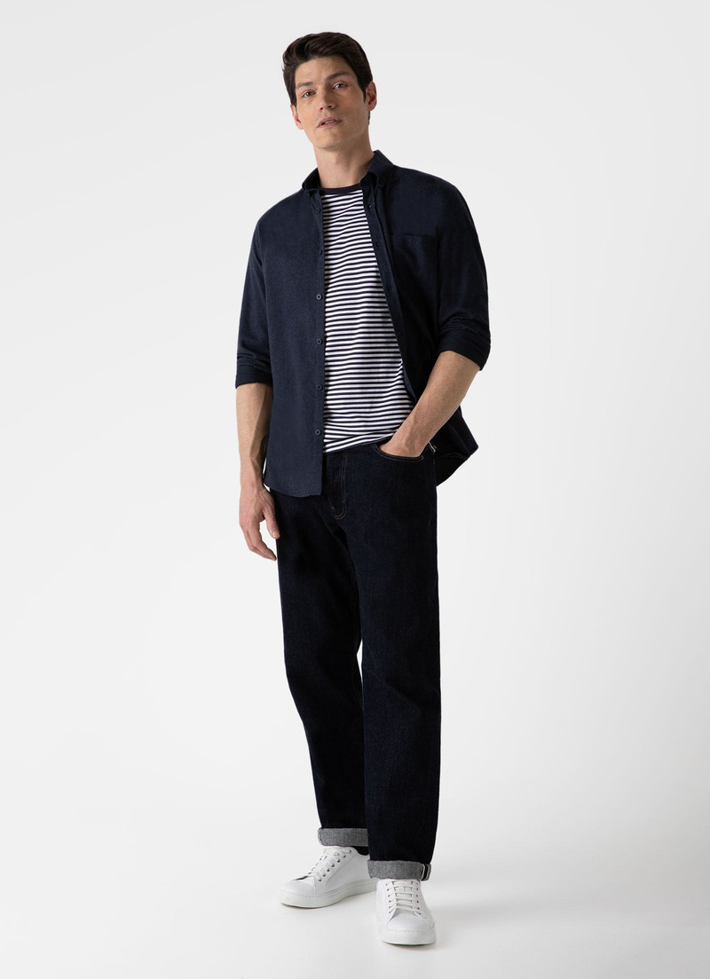 아래로 단추 Flannel 셔츠 3