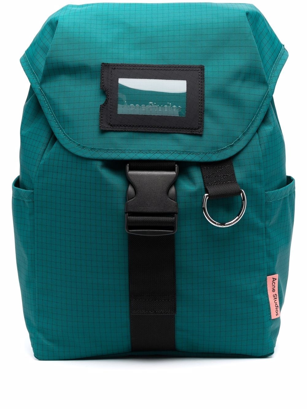 grid-pattern buckled backpack - 1