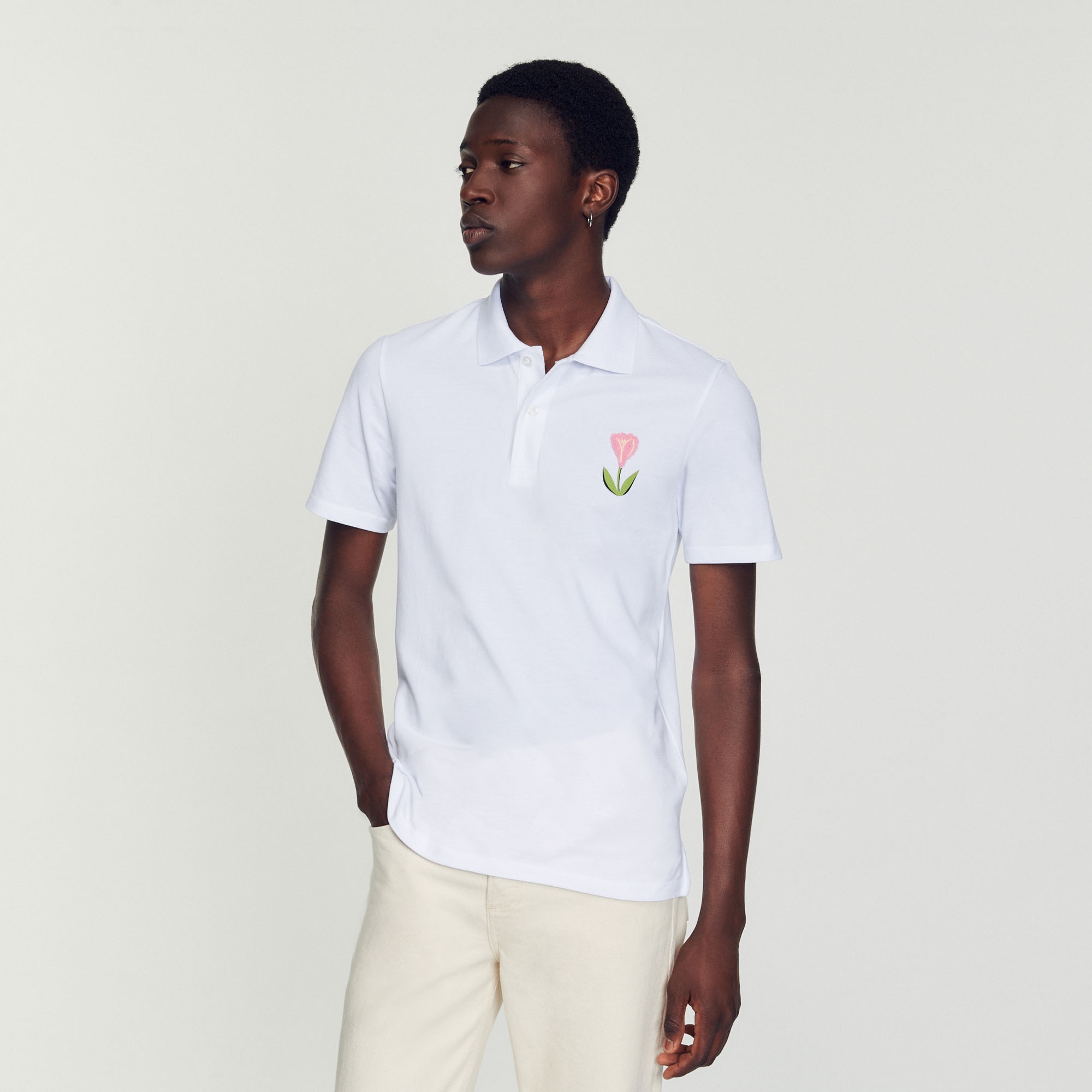 Embroidered tulip polo shirt - 2