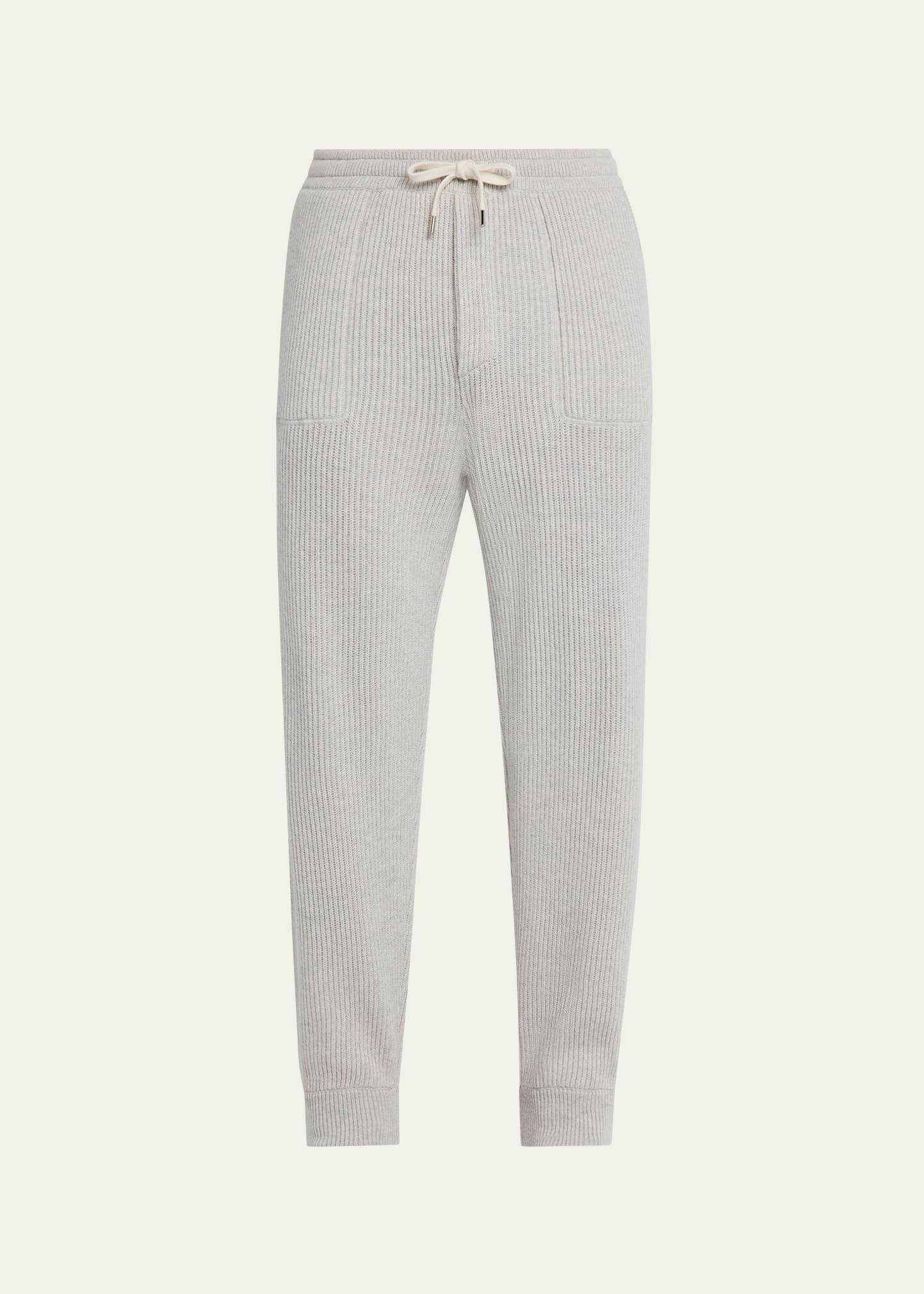 Men's Cashmere Rib Drawstring Pants - 1