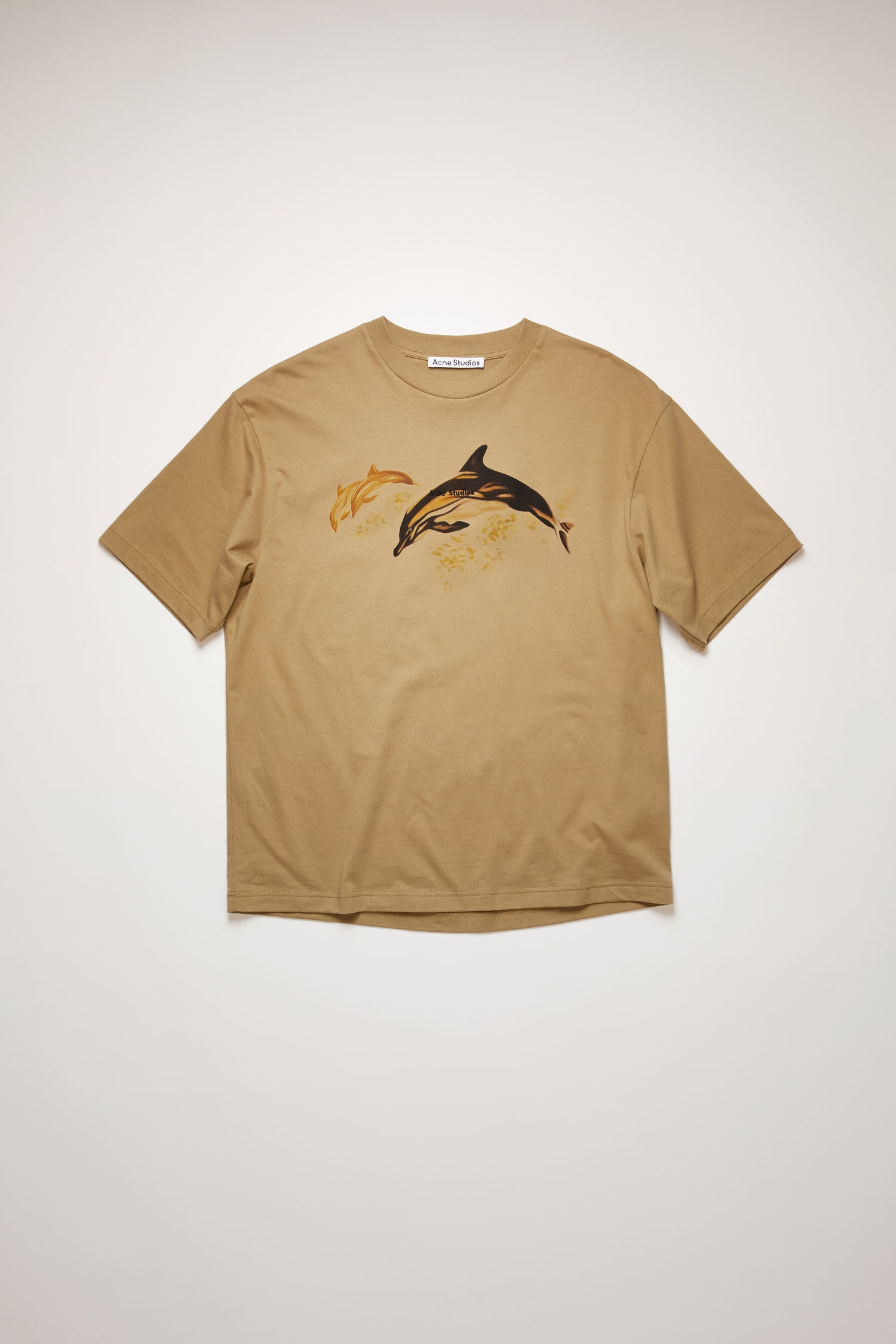 Dolphin print t-shirt light brown - 4