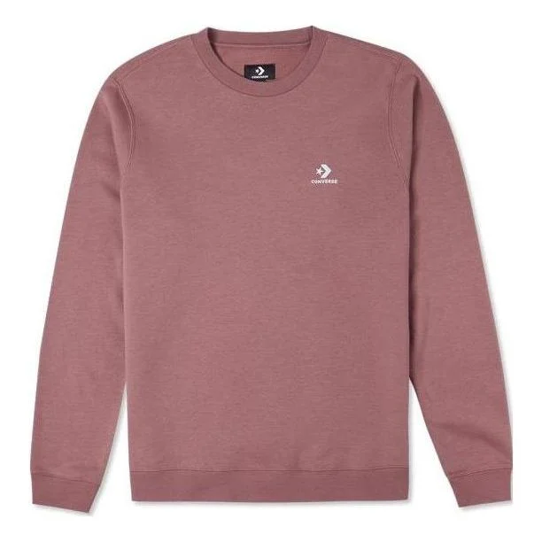 Converse Go-To Embroidered Star Chevron Brushed Back Fleece Crew Sweatshirt 'Maroon' 10024510-A05 - 1