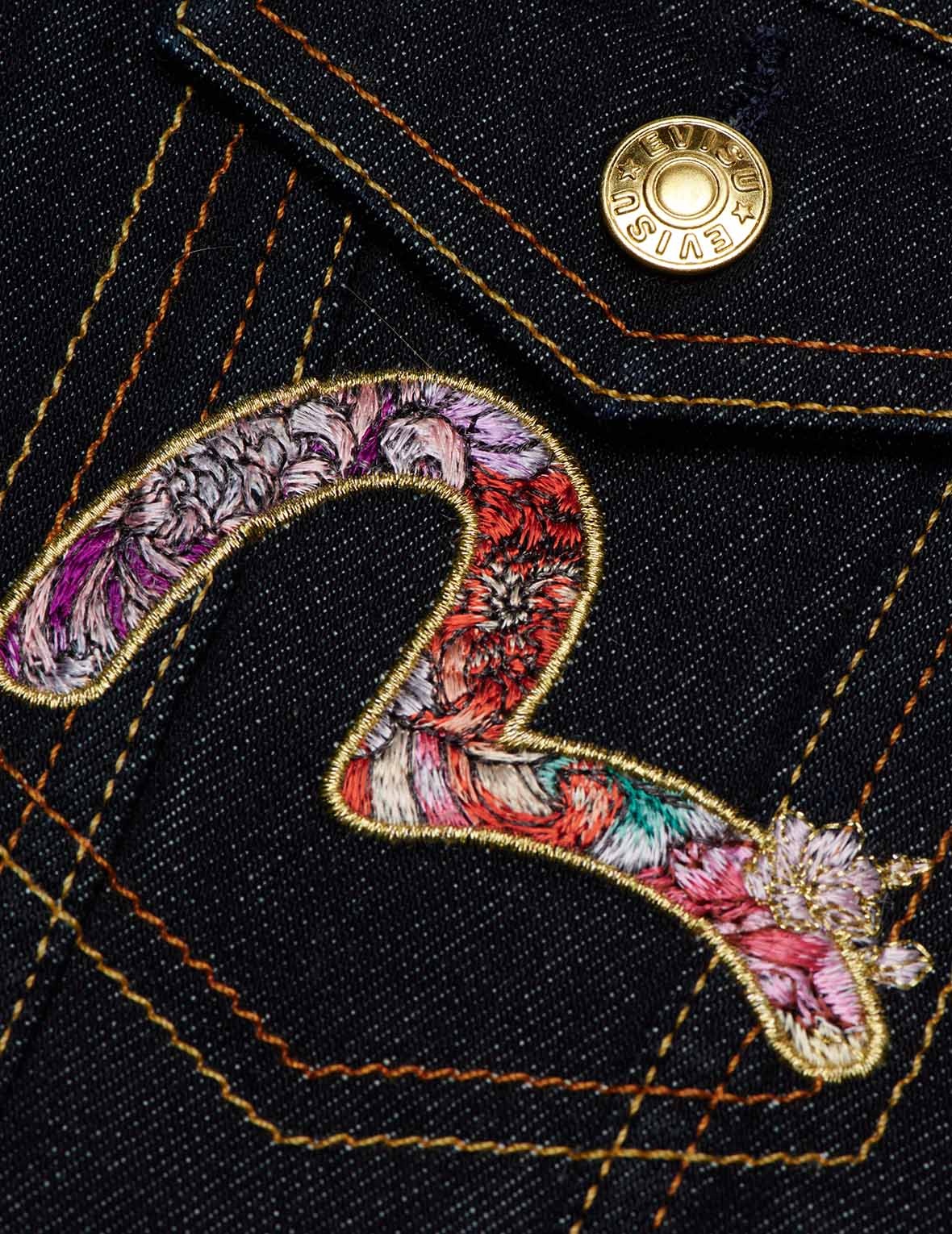MOONLIGHT DRAGON EMBROIDERED DENIM JACKET - 10