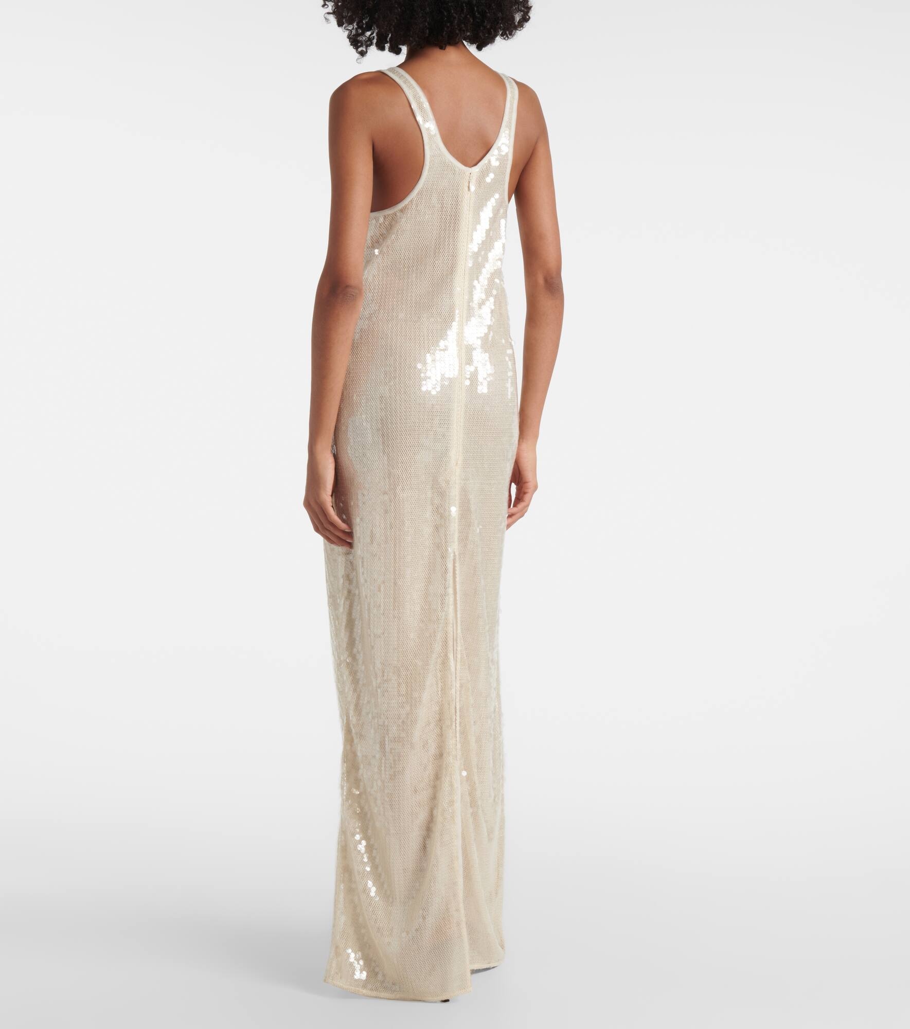 Sheer sequined maxi dress - 3