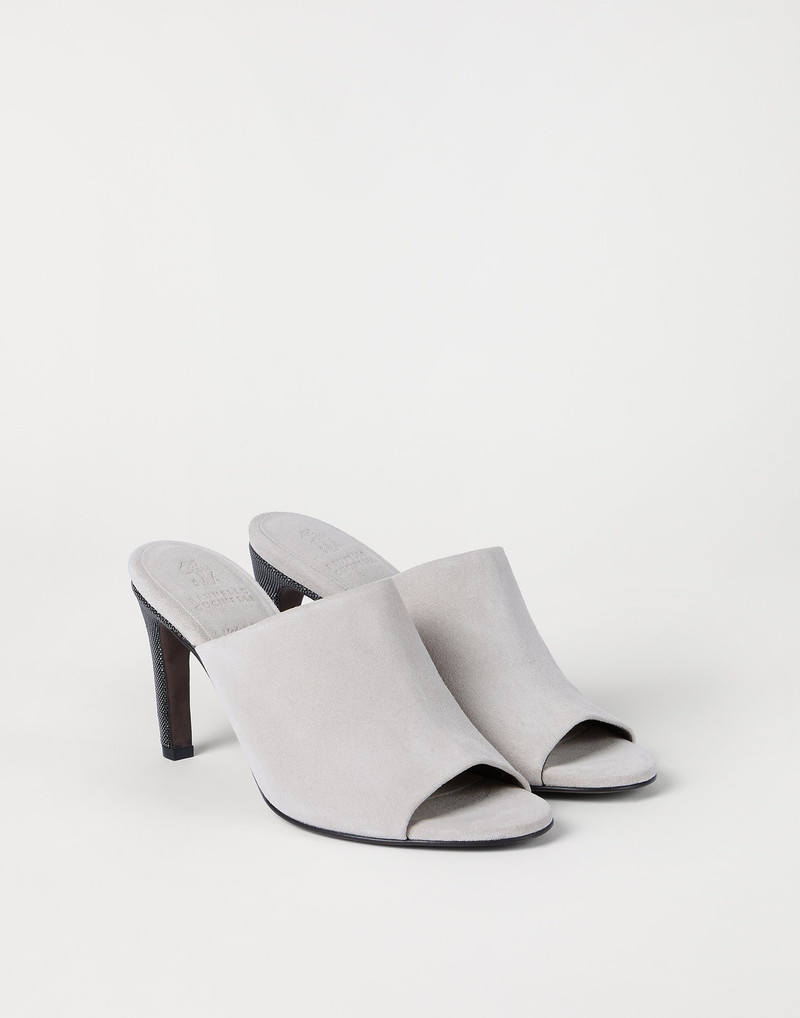 Suede heels with precious details 2