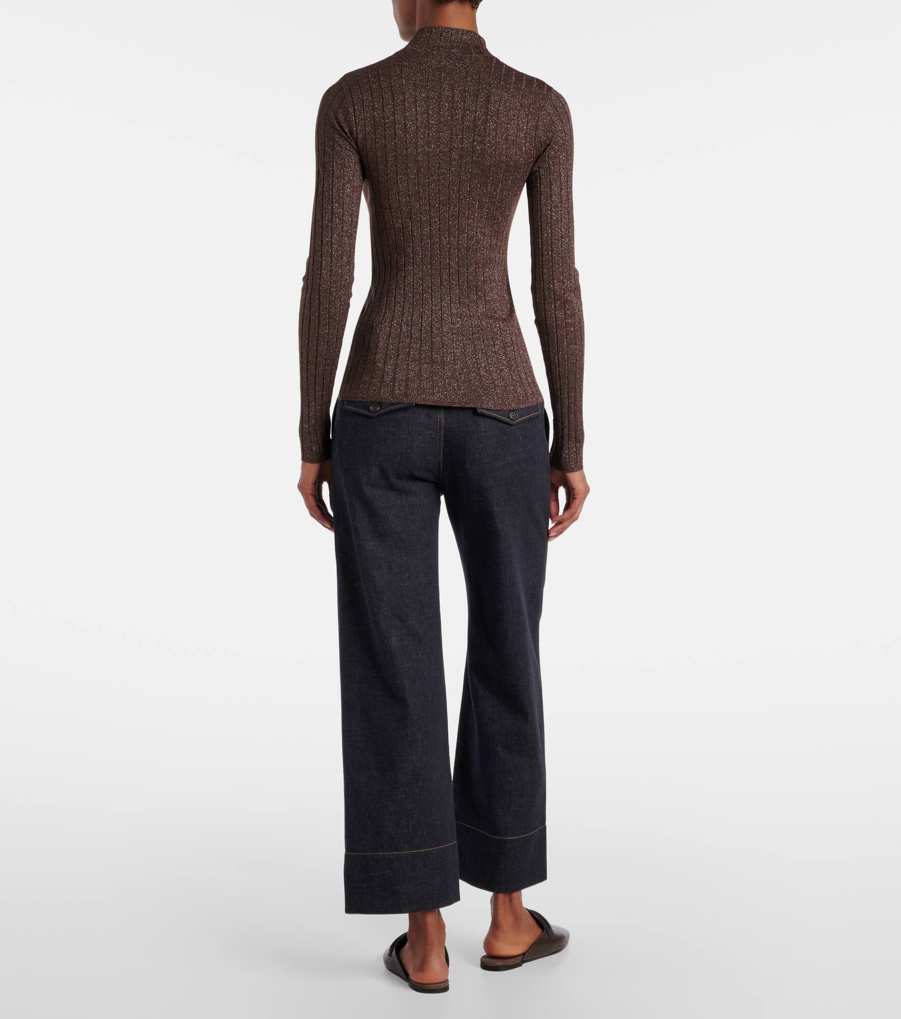 Ribbed-knit cashmere and silk-blend top - 3
