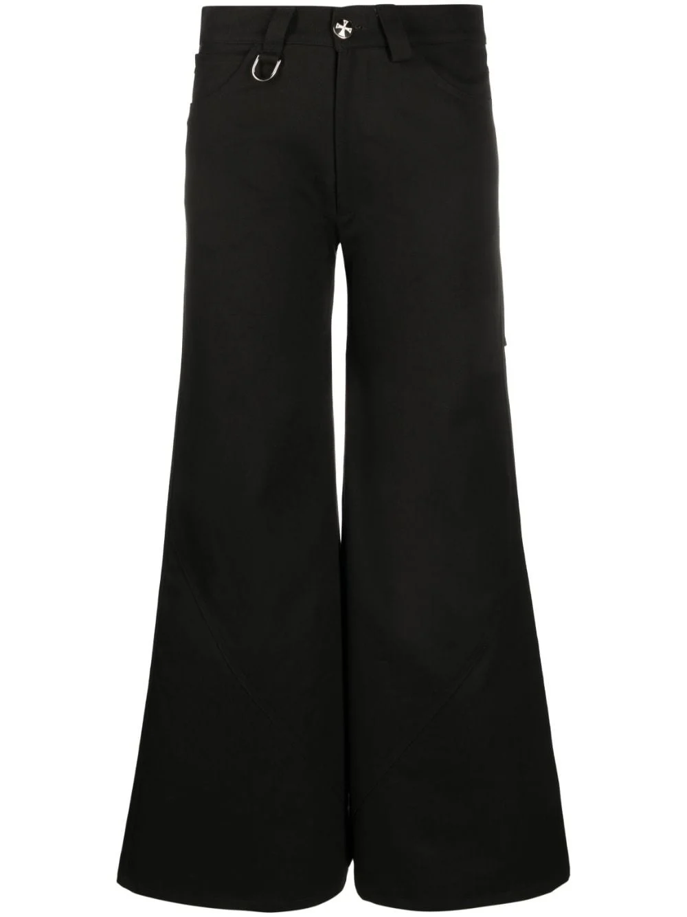 wide-leg cotton trousers - 1