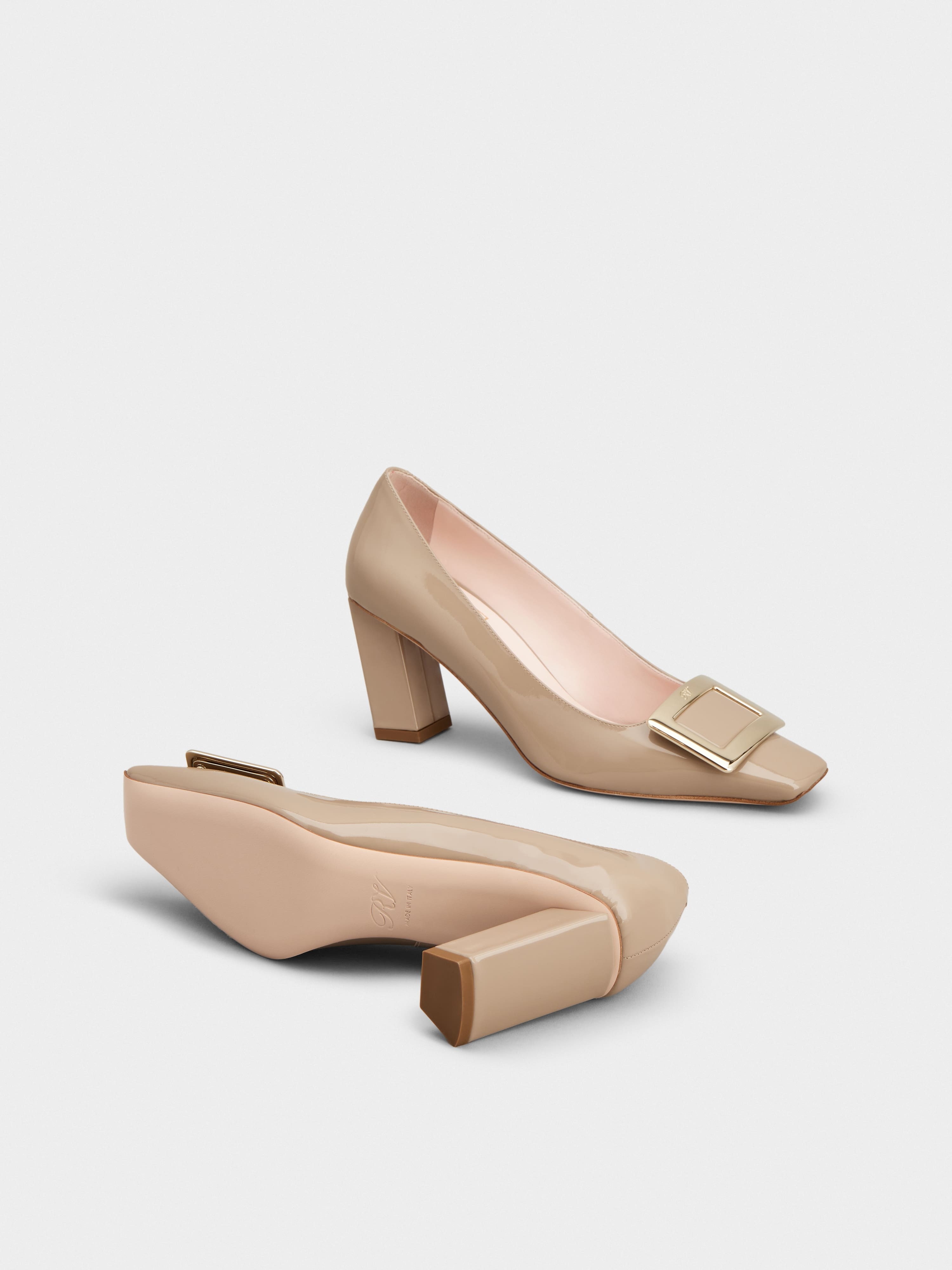 Belle Vivier Metal Buckle Pumps in Patent Leather - 6