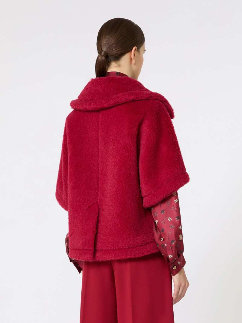CORVINOLNY Alpaca and wool Teddy fabric cape - RED 4