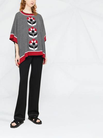 Moschino intarsia-knit floral poncho top outlook