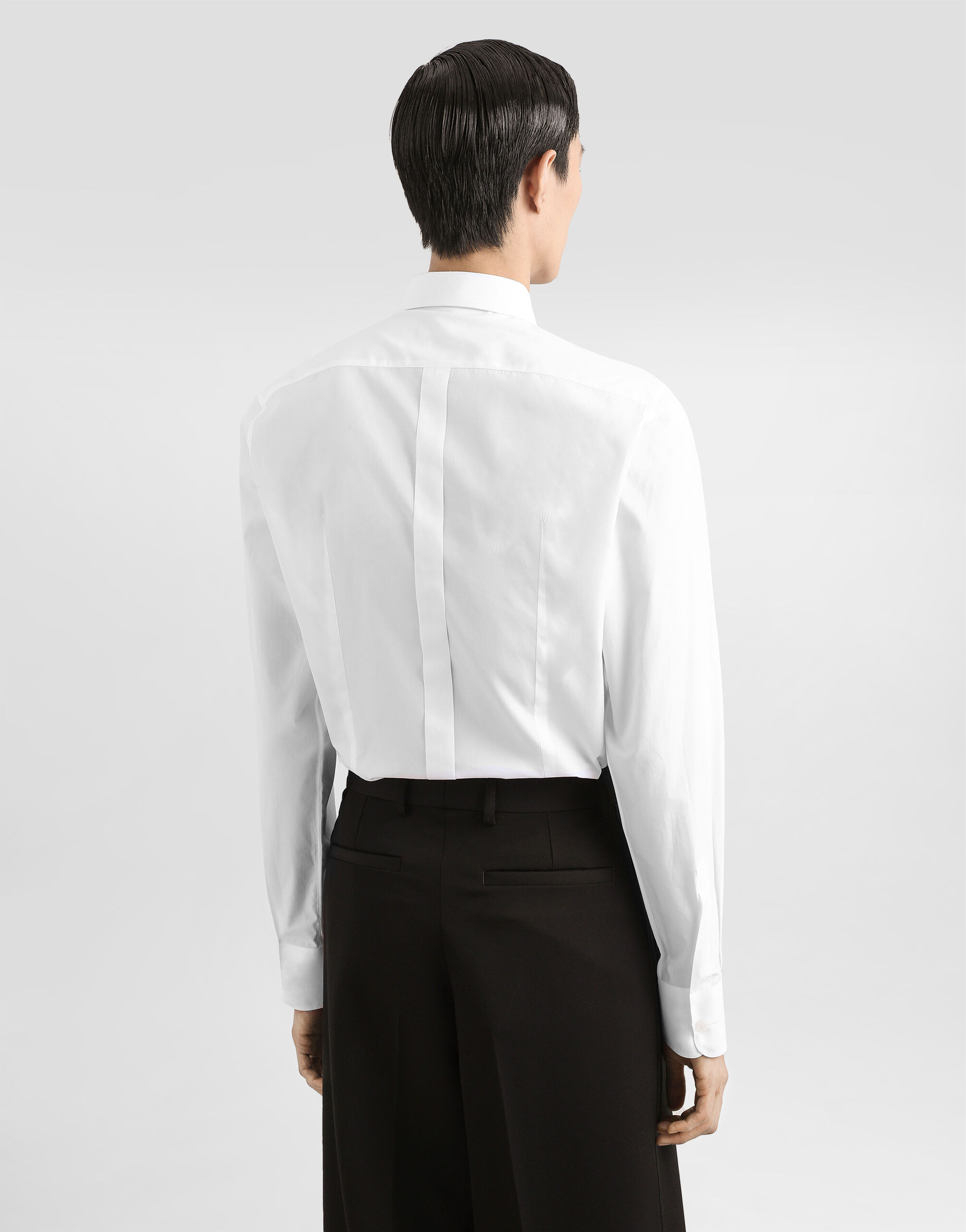 Gold fit tuxedo shirt in cotton poplin - 5