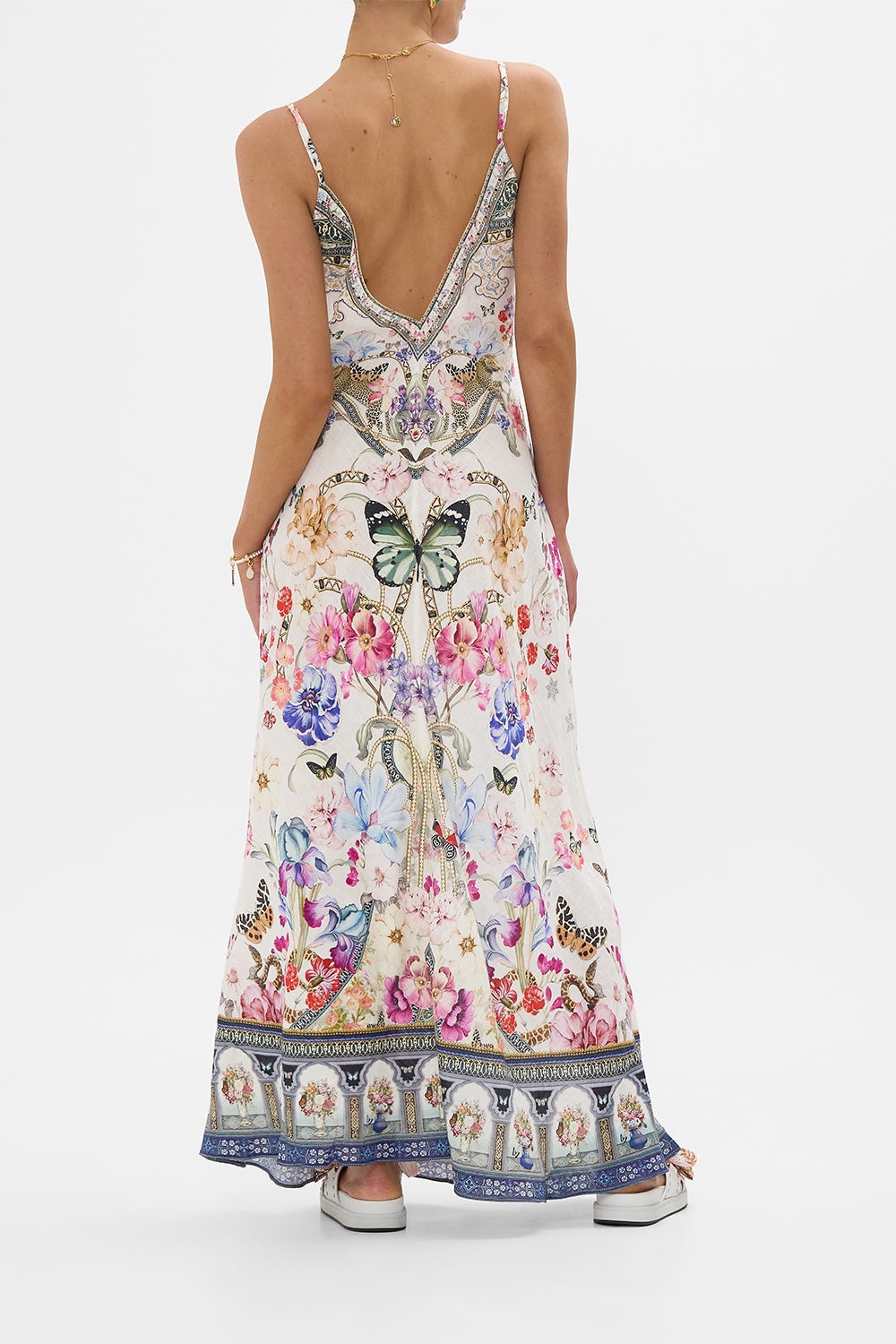 V NECK FULL LENGTH BIAS SLIP DRESS - 3