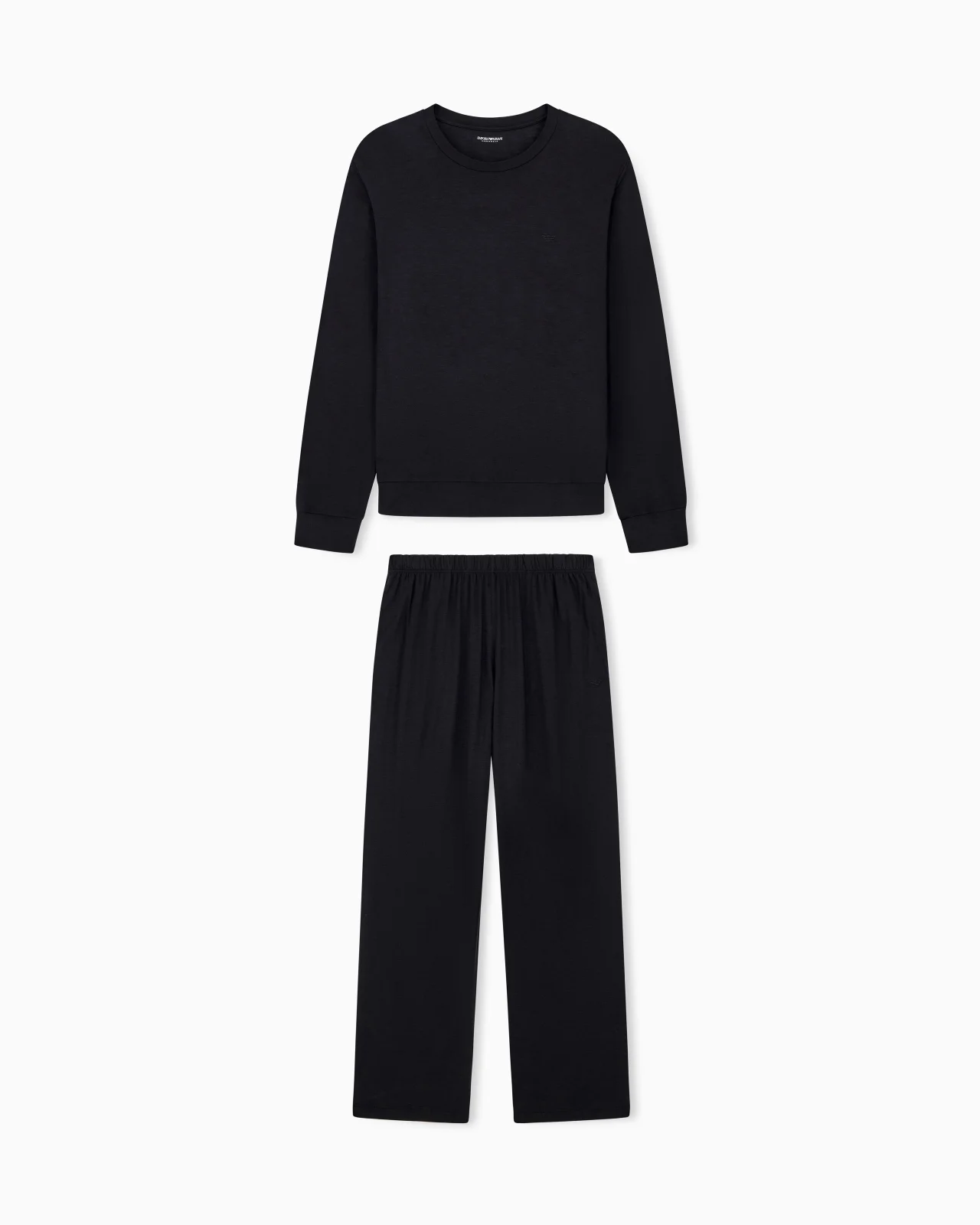 LONG PYJAMA SET JERSEY WITH CREW NECK IN LYOCELL TECH WOOL - 1