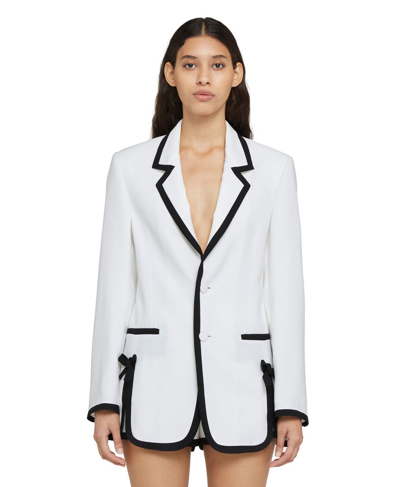 MSGM Viscose single-breasted blazer with contrasting border outlook