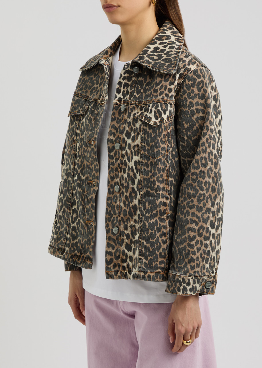 Ganni Leopard-print Stretch-denim Jacket - 2