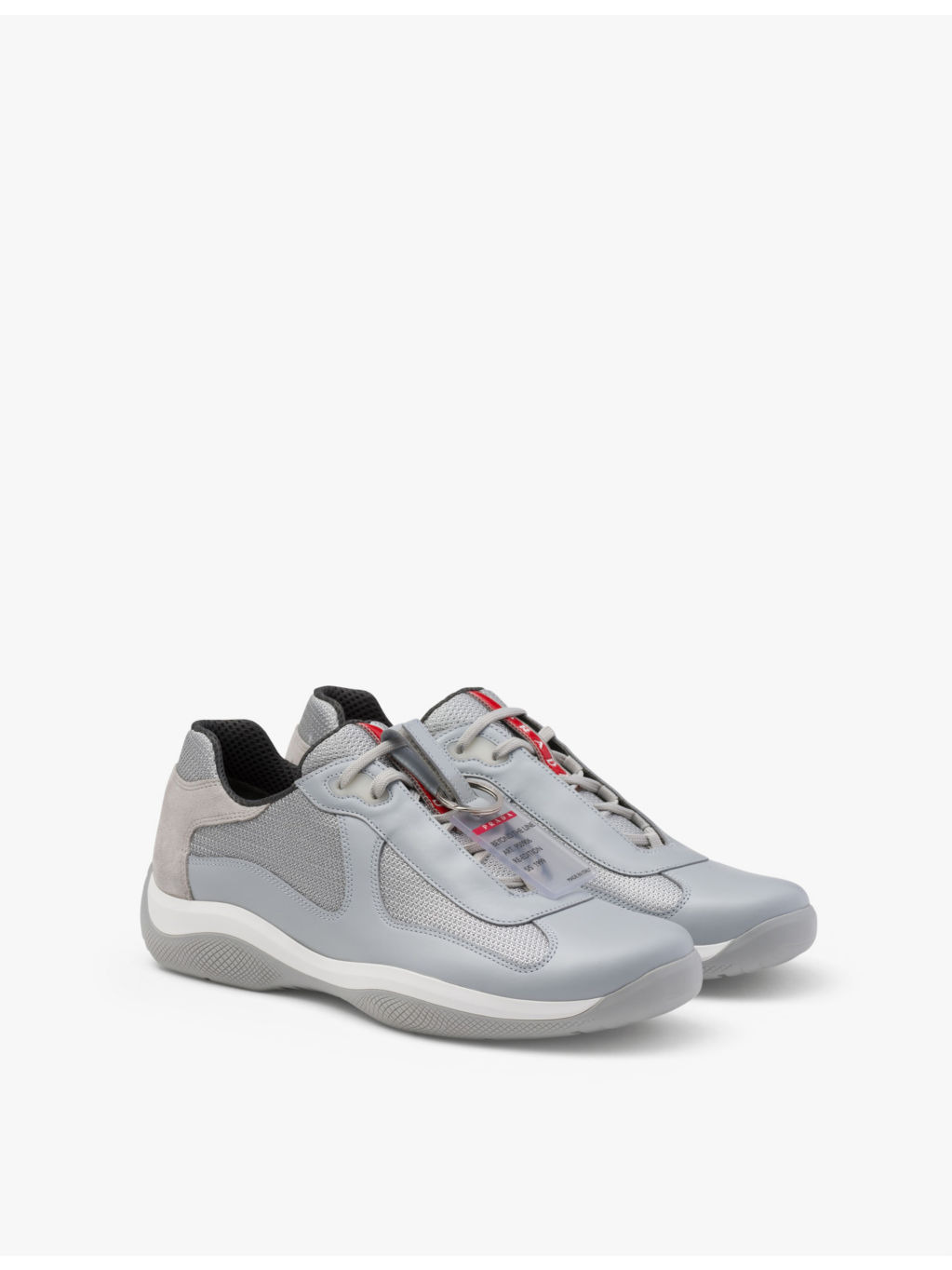 America's Cup ring-embellished leather and mesh low-top trainers - 3