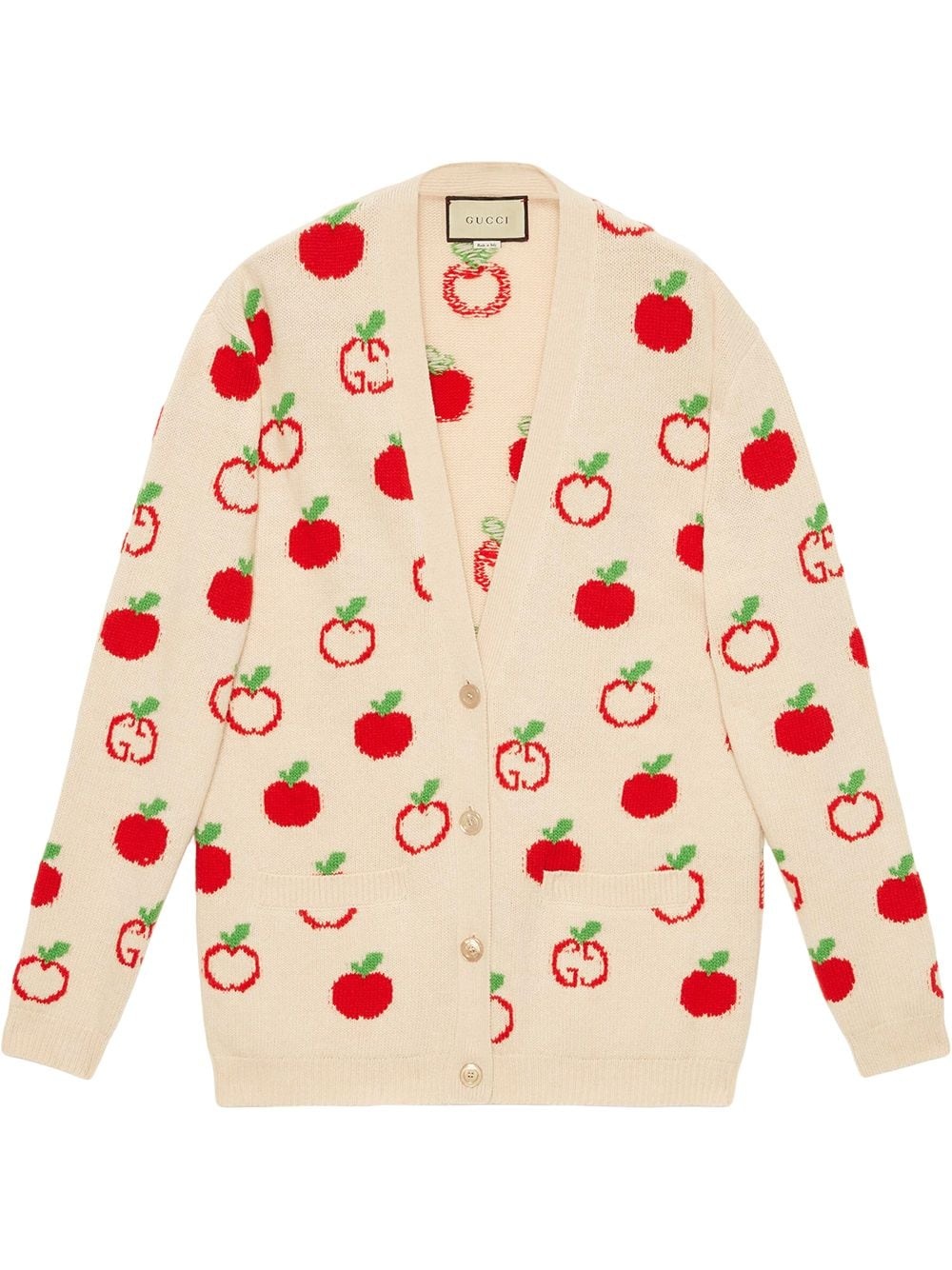 GG Apple intarsia knit cardigan - 1