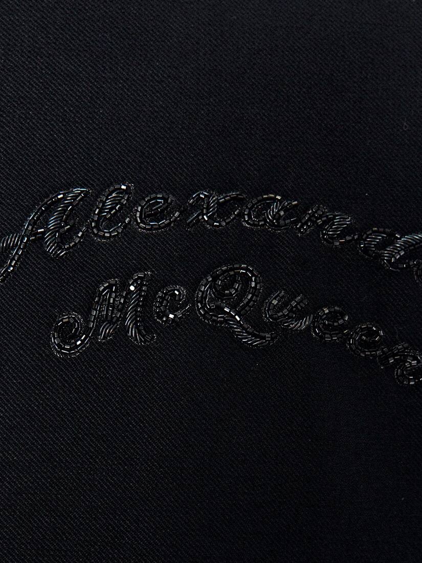 Crystal Embroidered Wool Blouson in Black - 5