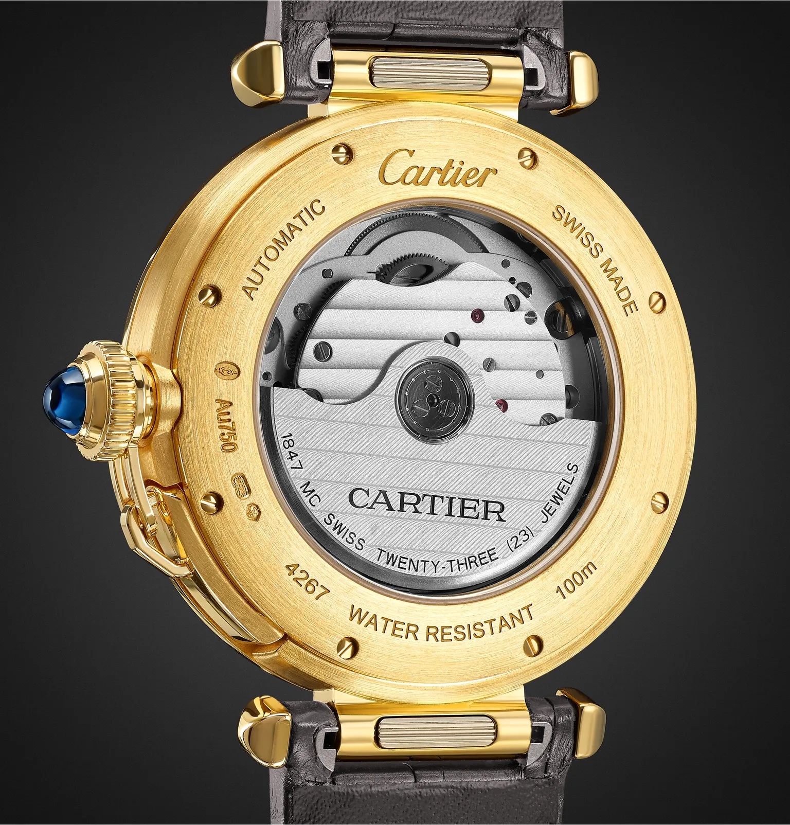 Pasha de Cartier Automatic 41mm 18-Karat Gold and Alligator Watch, Ref. No. WGPA0007 - 5