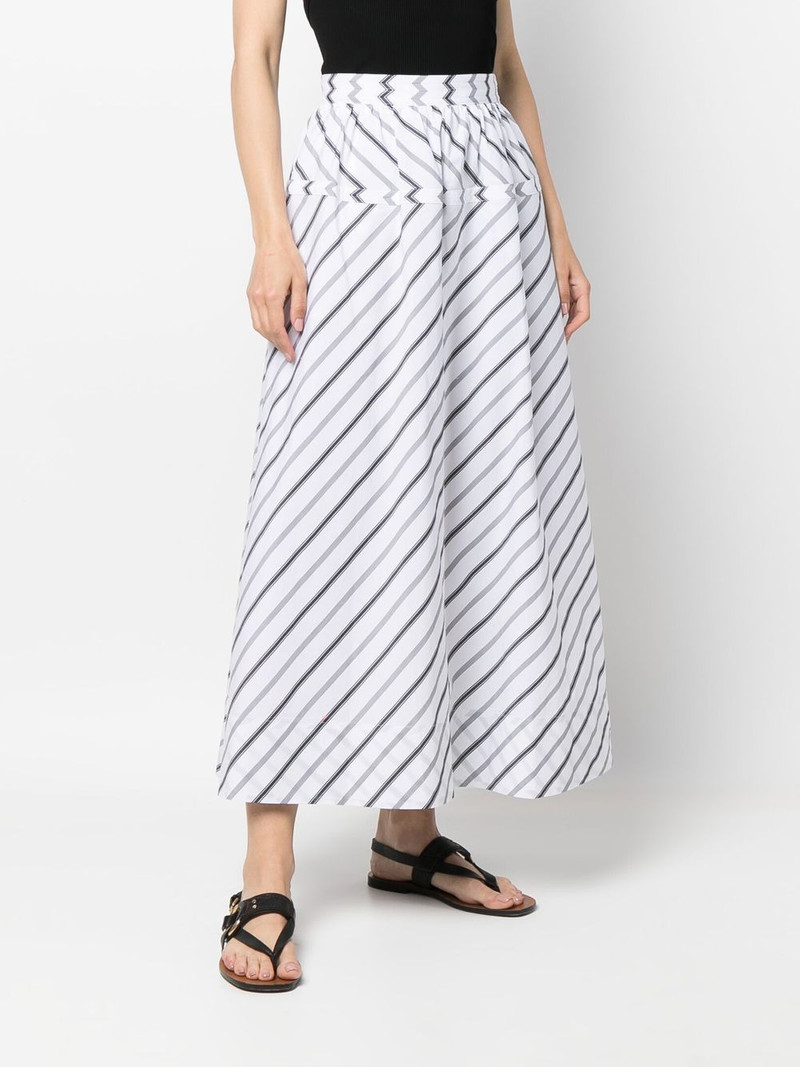 Variegated striped poplin skirt 3