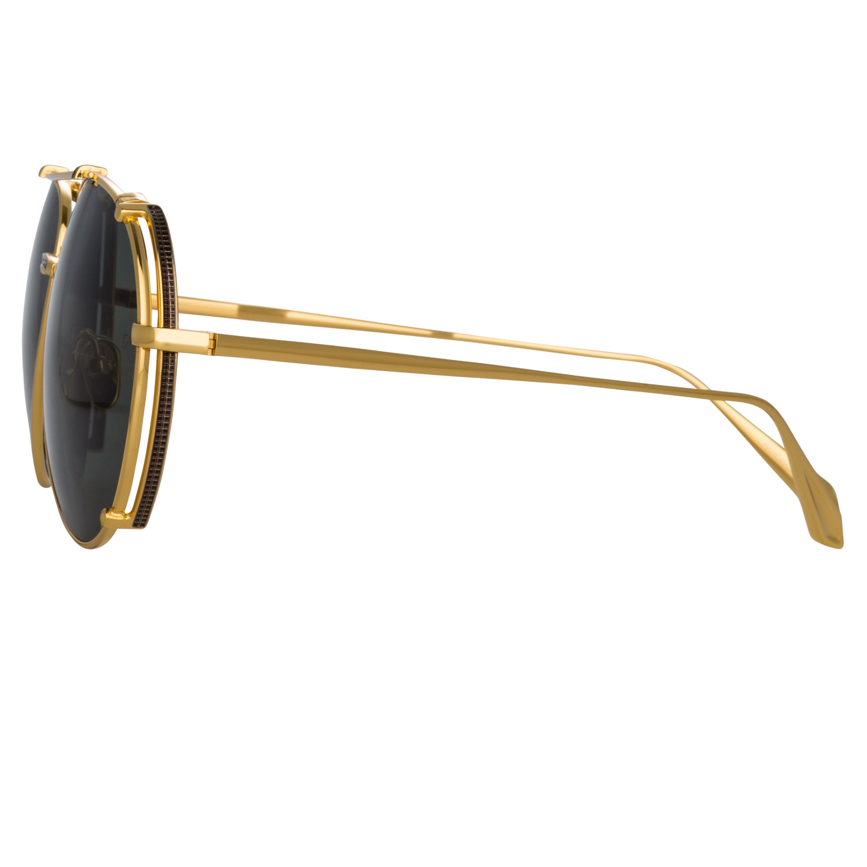 NEWMAN AVIATOR SUNGLASSES IN YELLOW GOLD - 3
