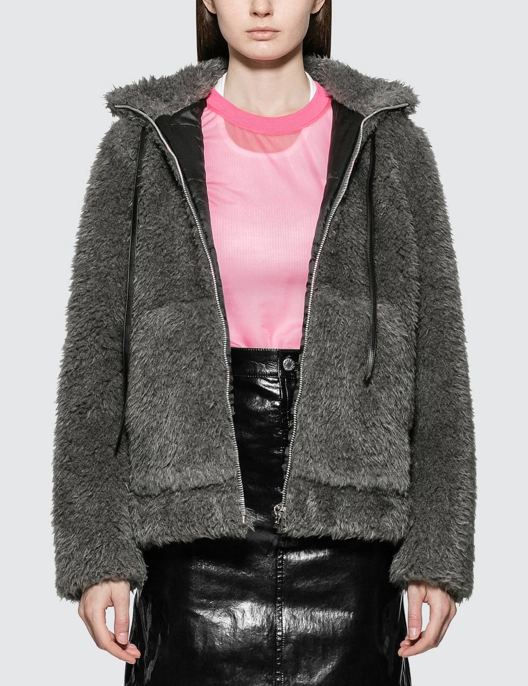 SHAGGY FUR BOMBER JACKET - 1