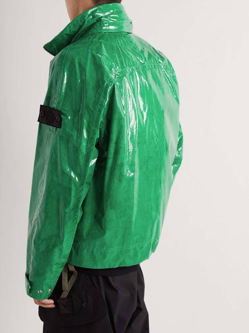 Convertible Layered Glossed-Cotton Hooded Down Jacket 4