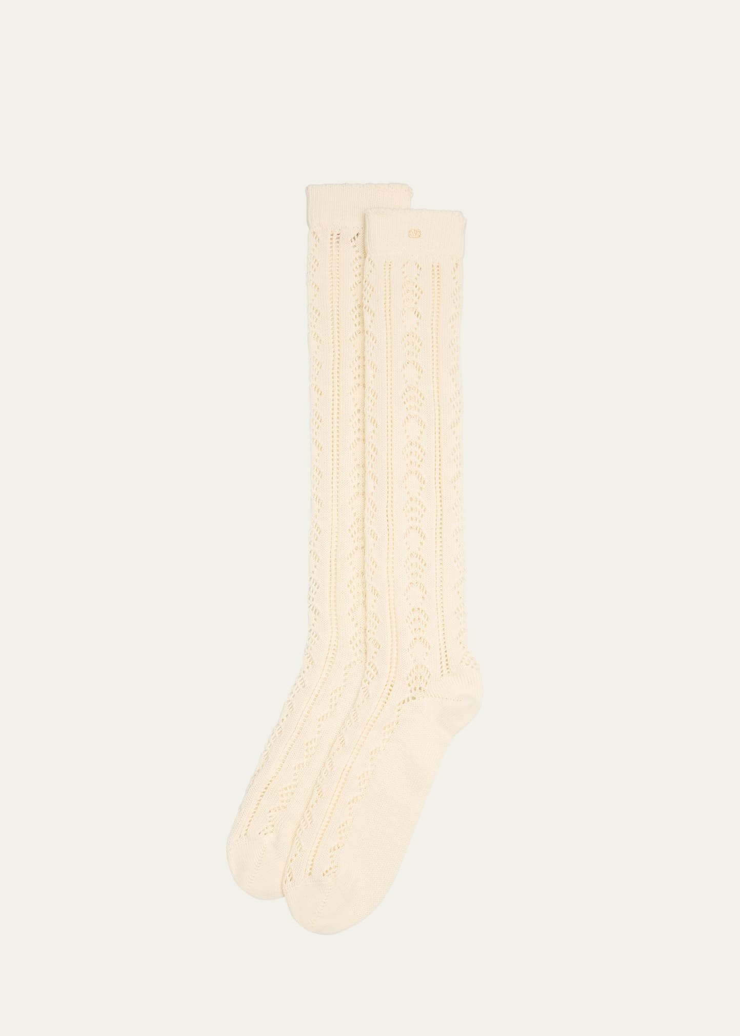 Men's VLogo Cotton Knit Over-Calf Socks - 1