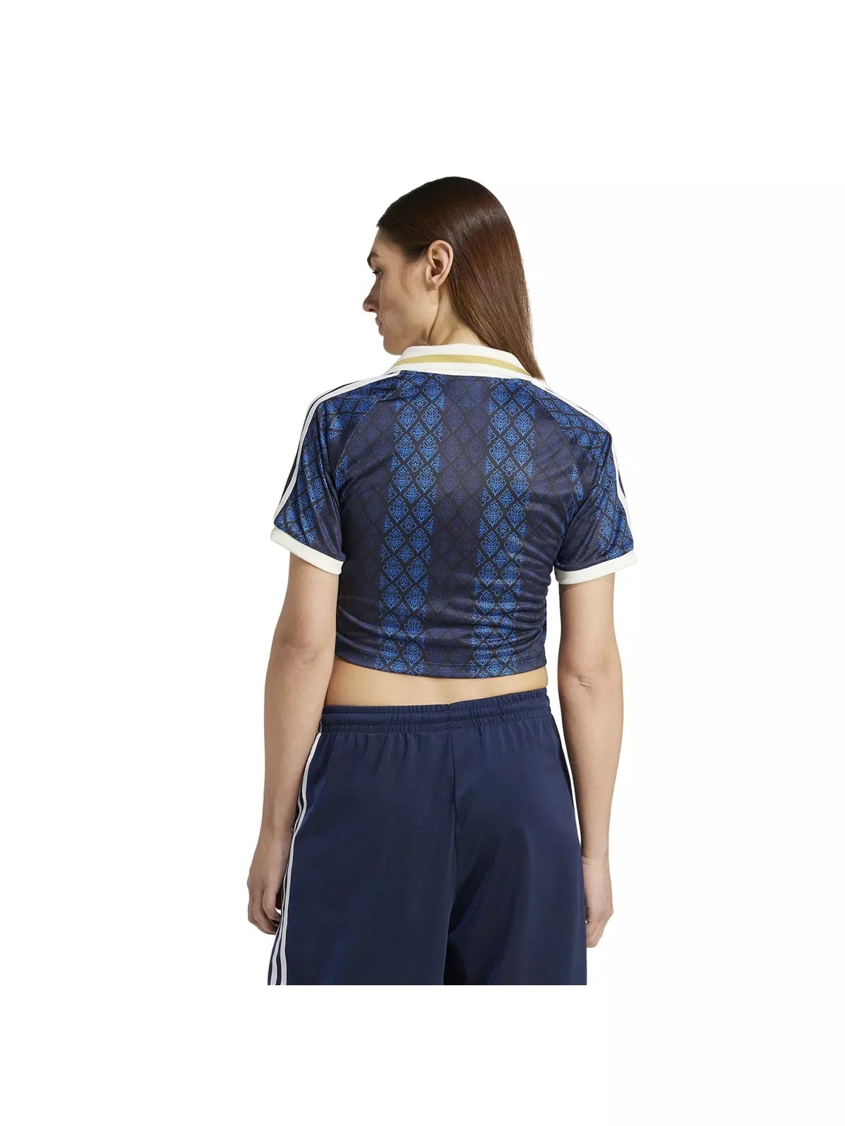 Originals Women's Retro Sports Cricket-Inspired Cropped Jersey -Black/Blue - 2