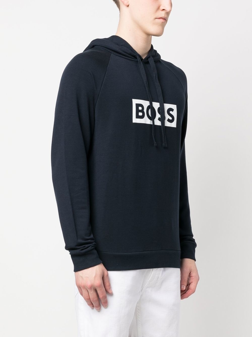 logo-print drawstring hoodie - 3