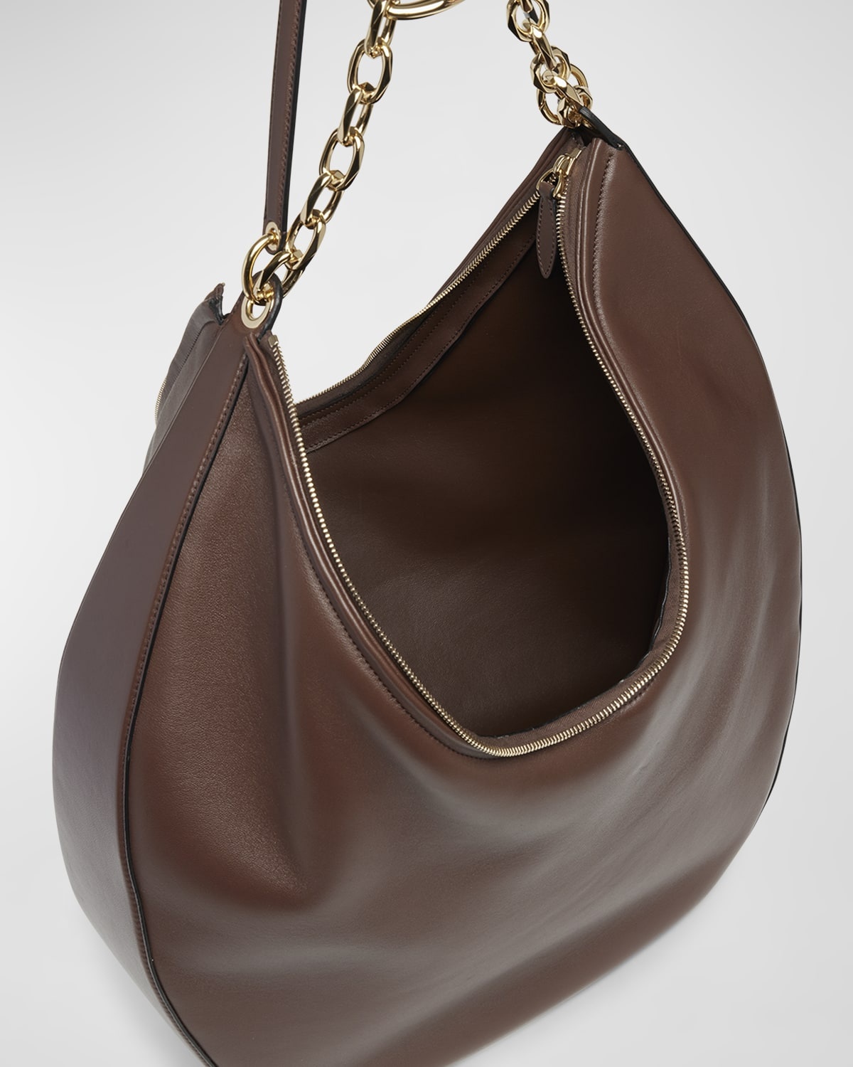 Large VLOGO Moon Leather Hobo Bag - 3