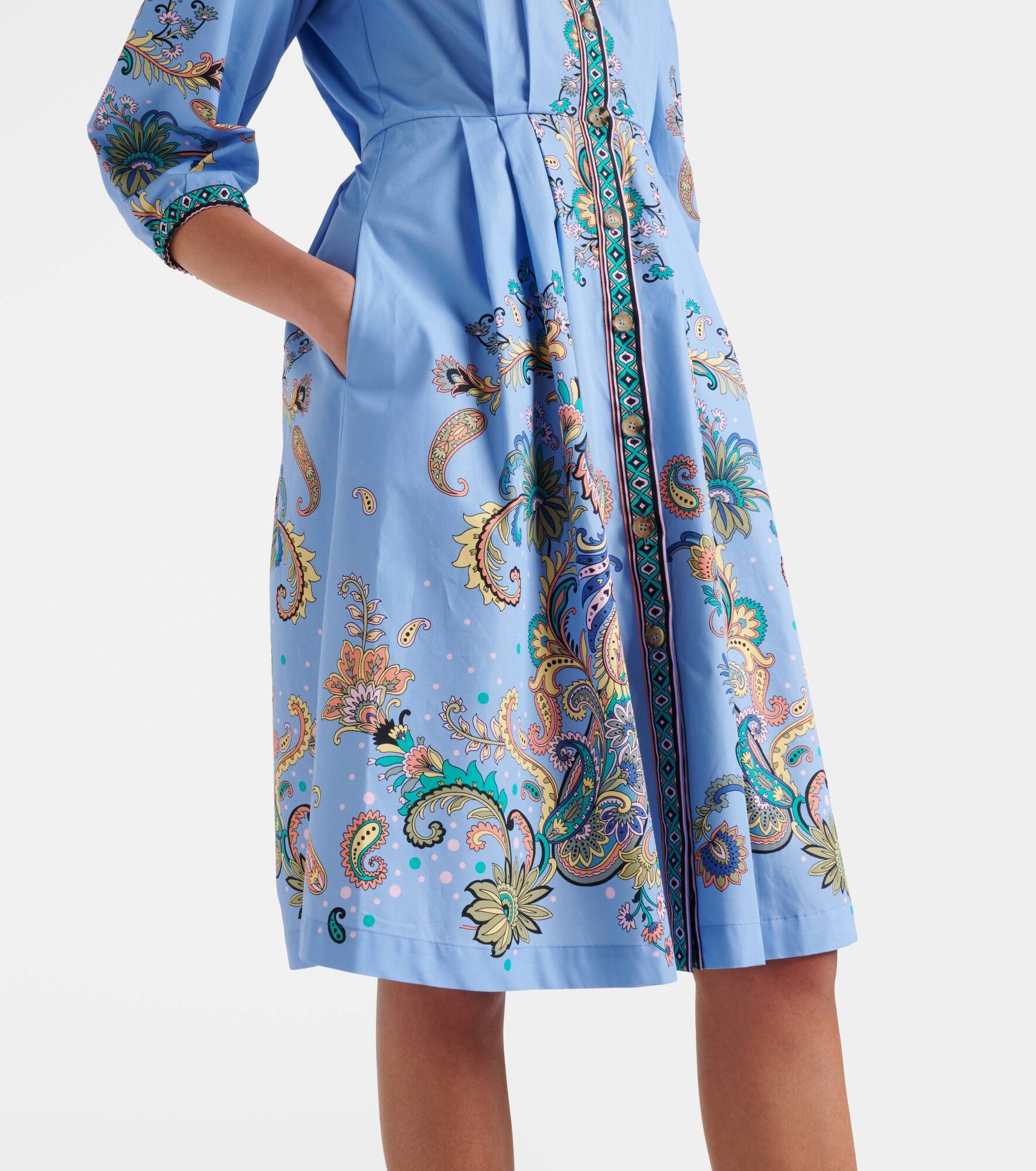 Printed cotton shirt dress - 5