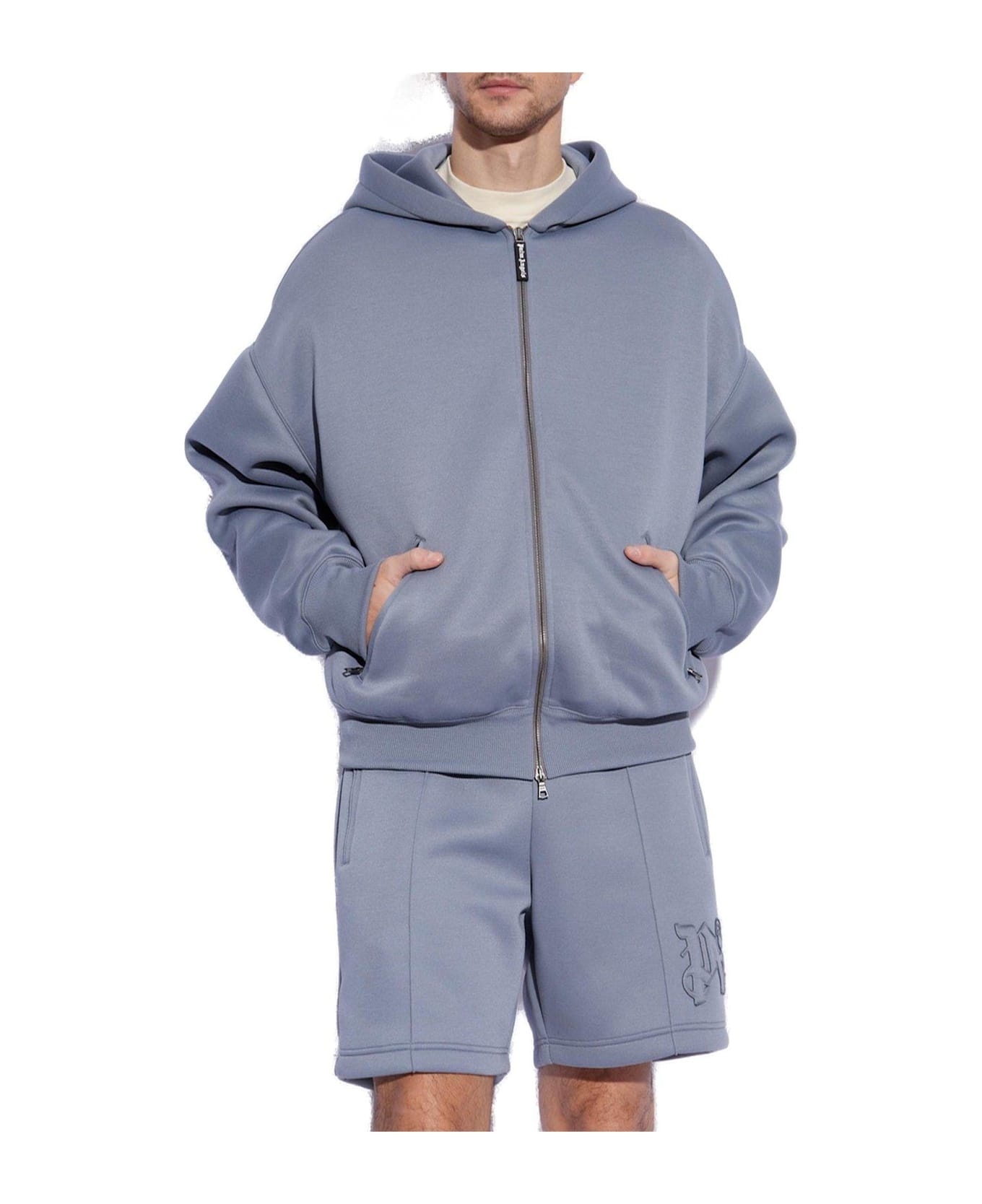 Curved Logo Zipped Hoodie - 2