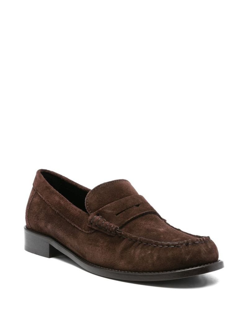 PARIS TEXAS penny-strap suede loafers outlook