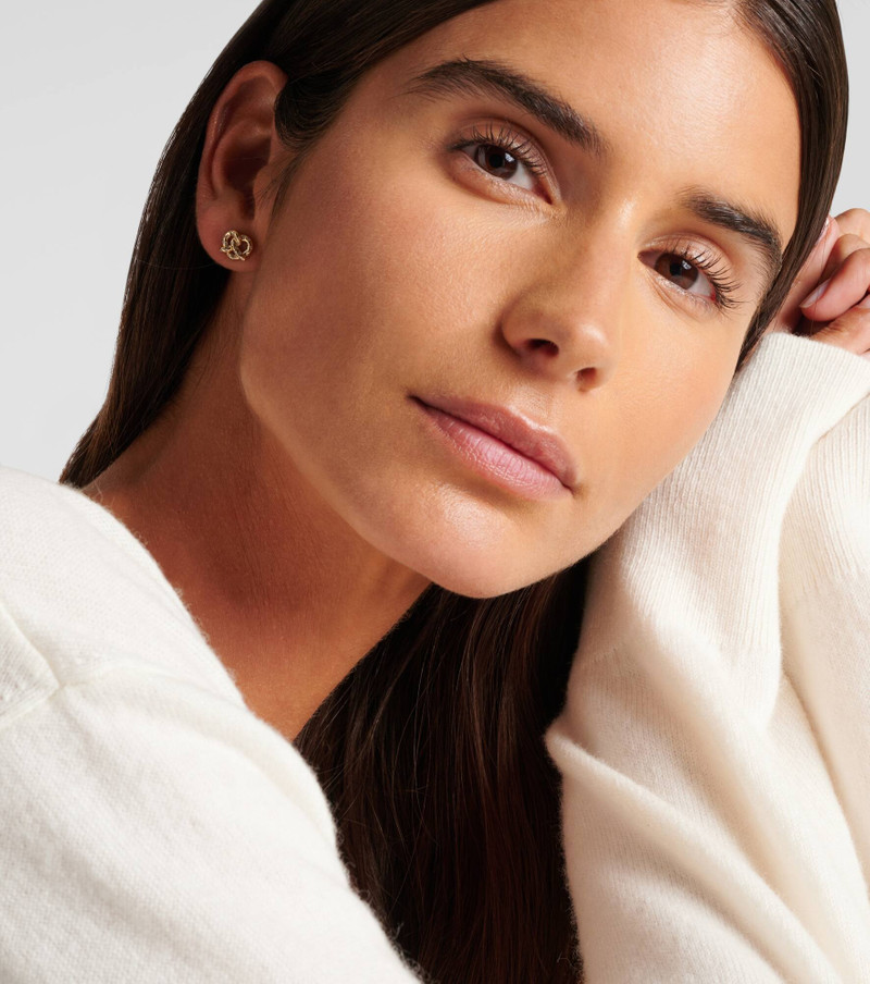 SYDNEY EVAN Pretzel 14kt gold single stud earring with diamonds outlook